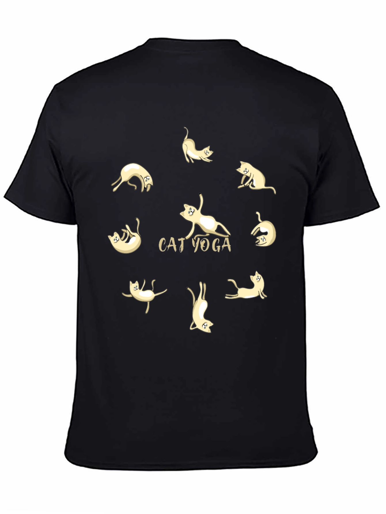 Cat Yoga Black T-Shirt