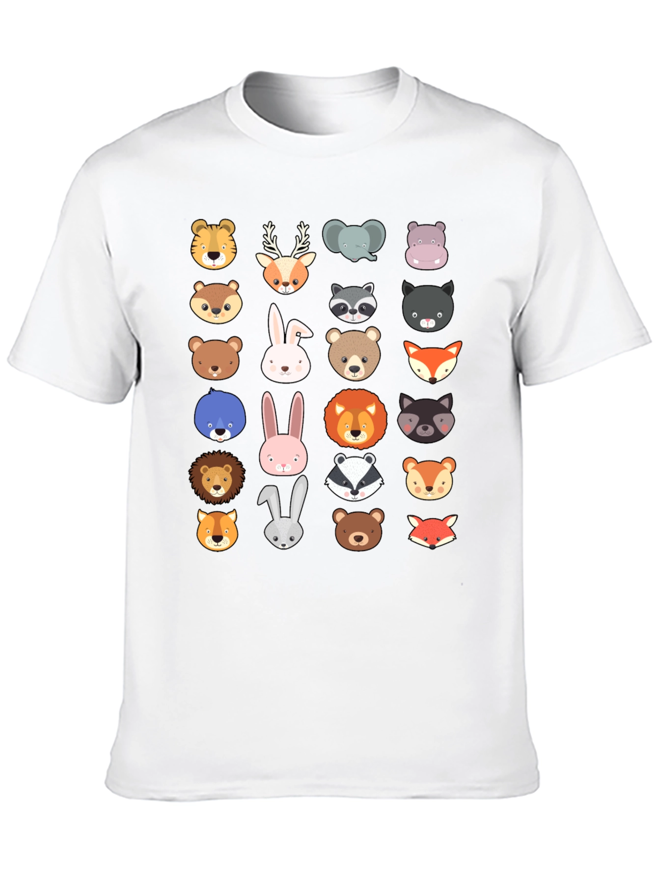 Animal Faces Graphic Tee - Black T-Shirt