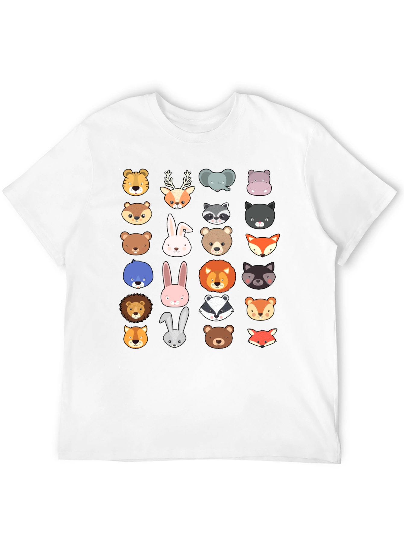 Animal Faces Graphic Tee - Black T-Shirt