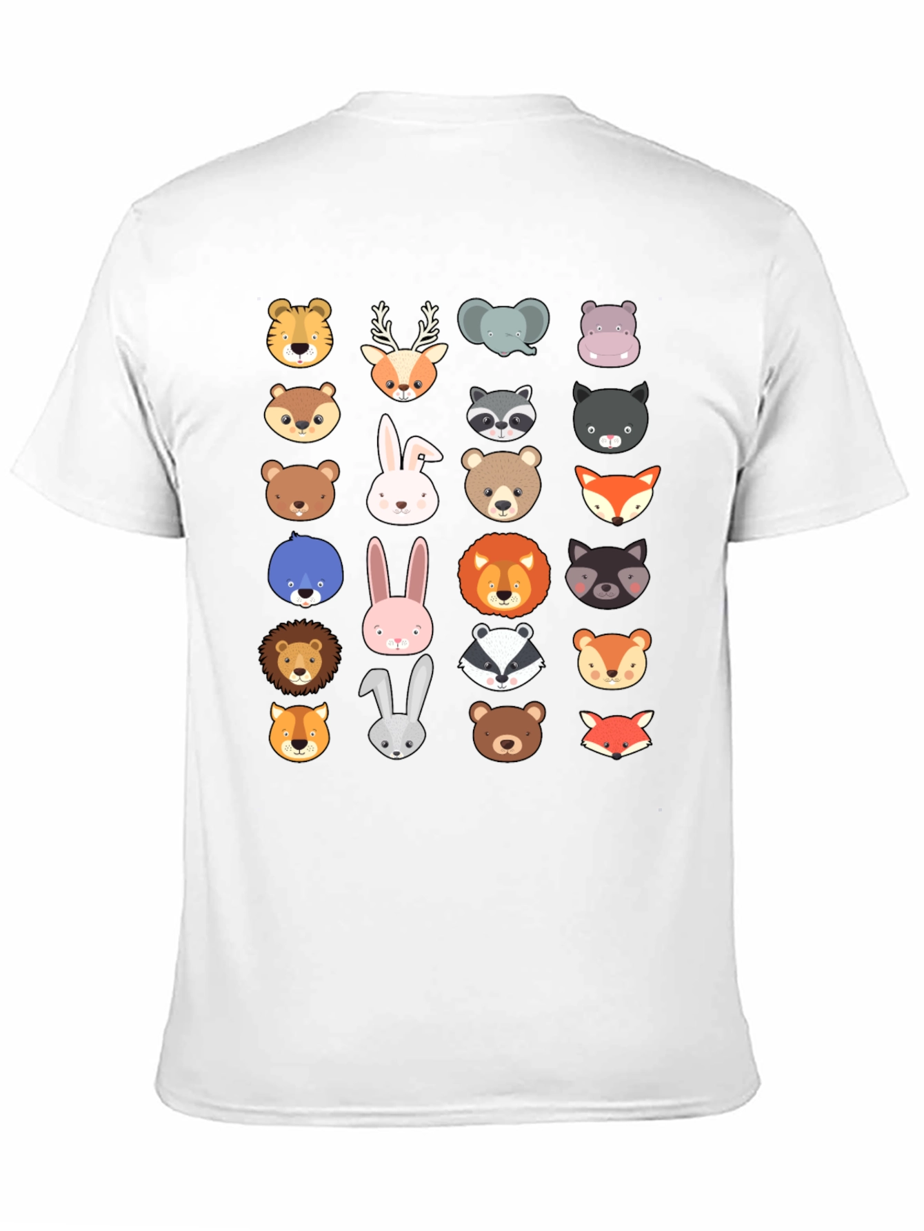 Animal Faces Graphic Tee - Black T-Shirt