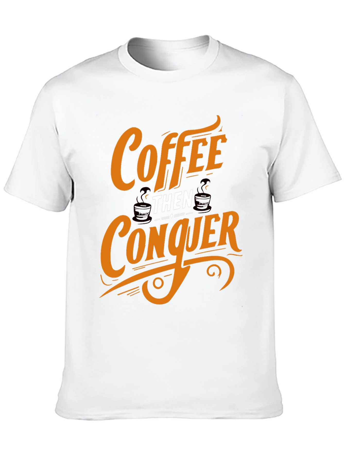 Coffee Then Conquer Black Graphic Tee