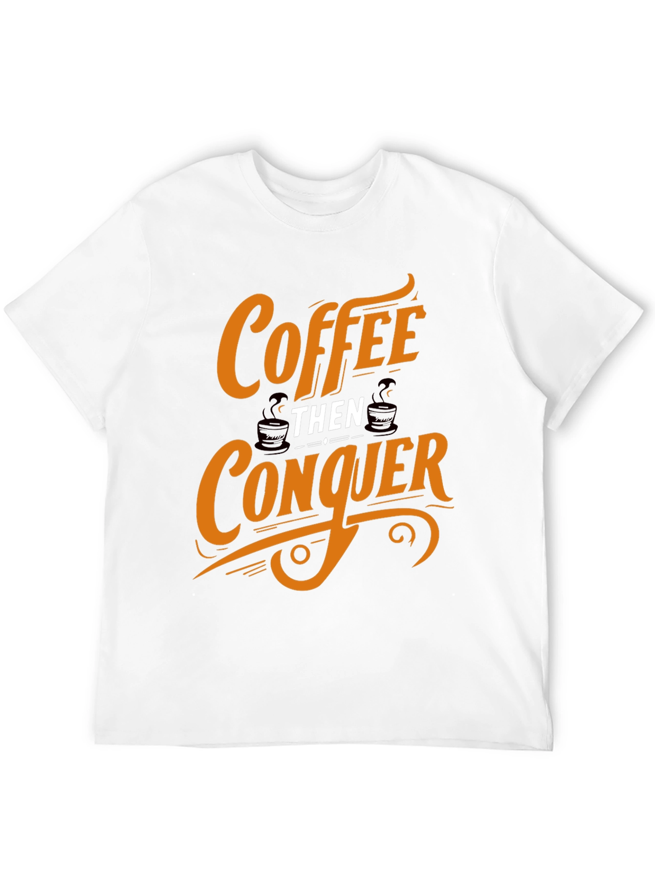 Coffee Then Conquer Black Graphic Tee