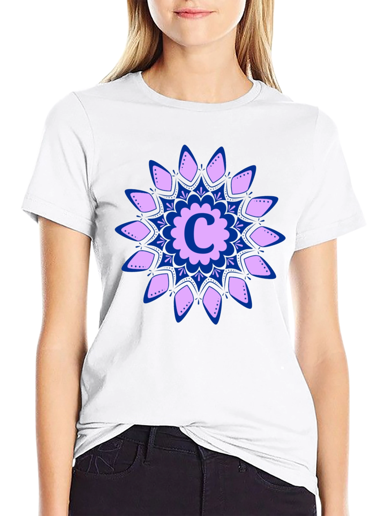 Floral C Initial T-Shirt