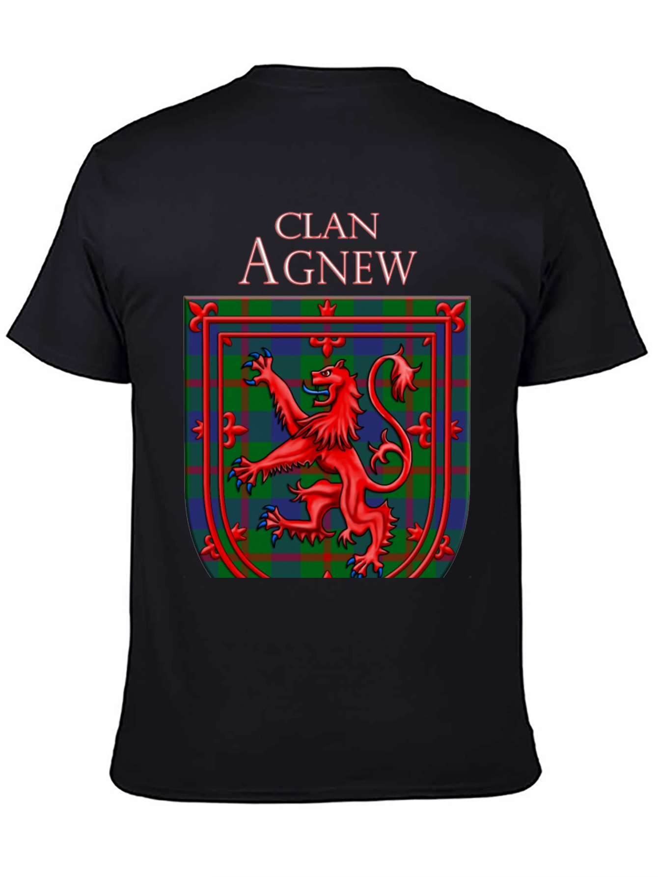 Clan Agnew Scottish Lion Crest Black T-Shirt
