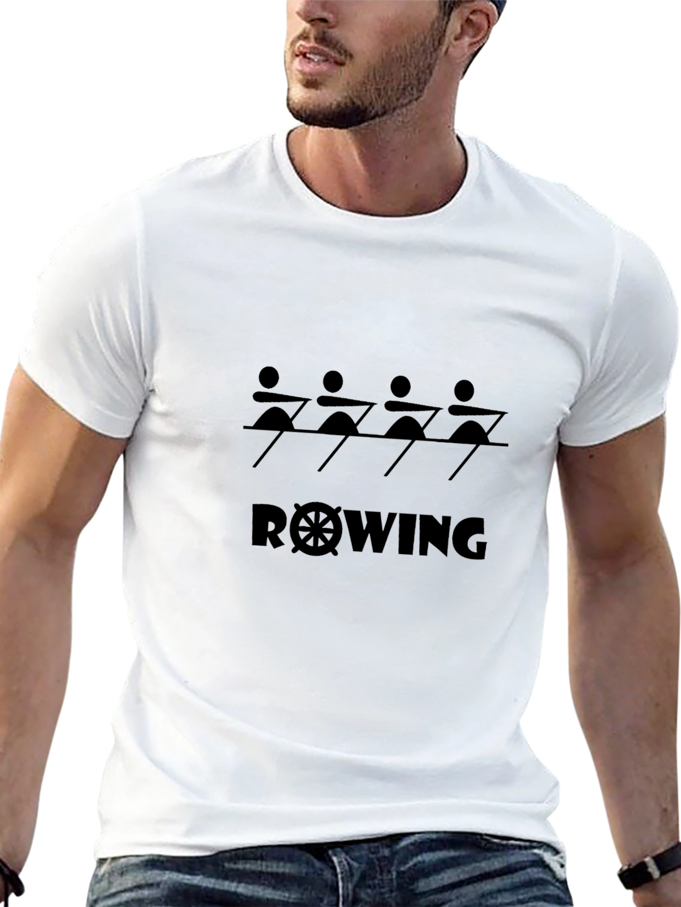 Rowing Team Graphic Black T-Shirt