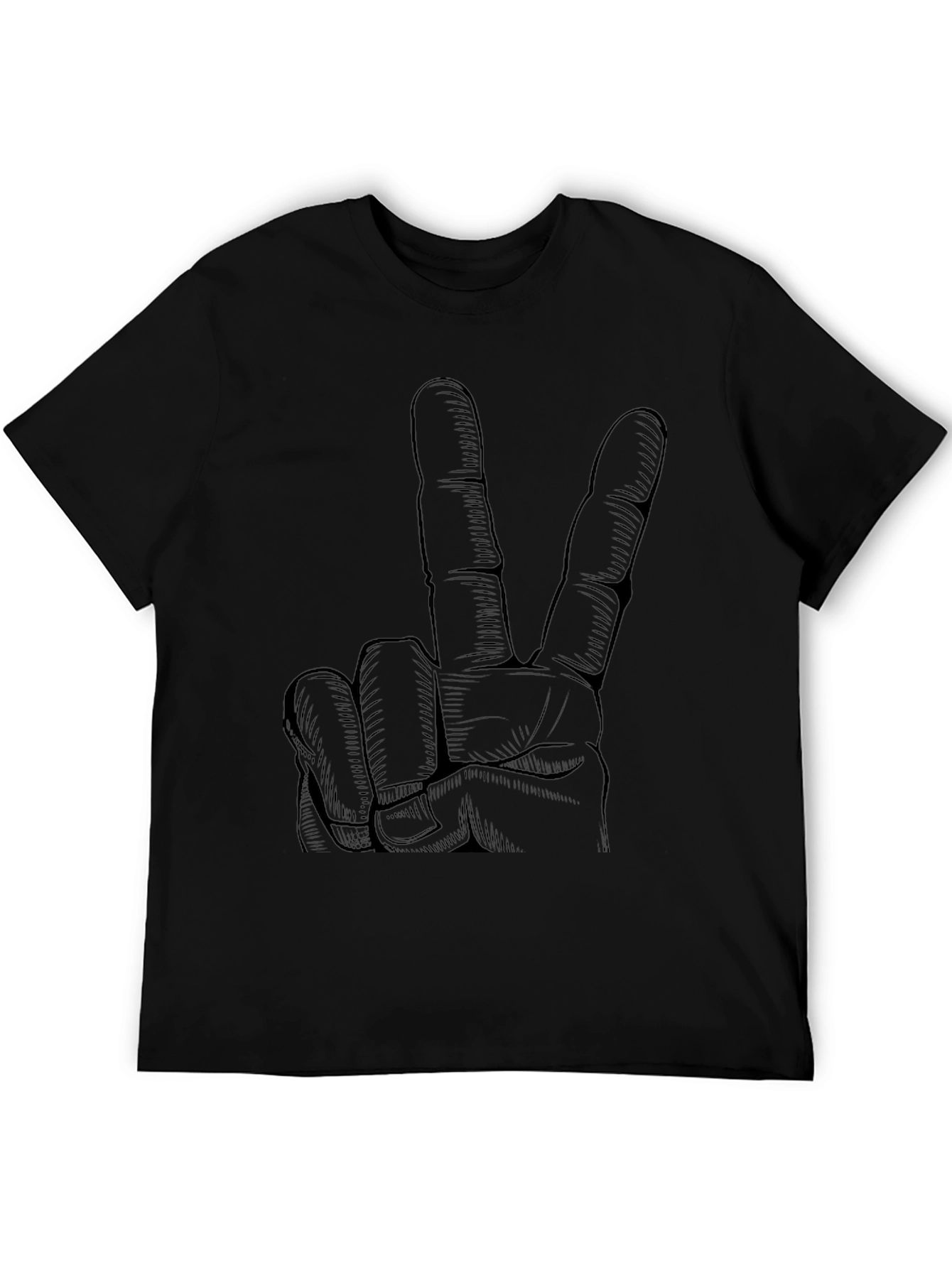 Peace Sign Graphic Black T-Shirt