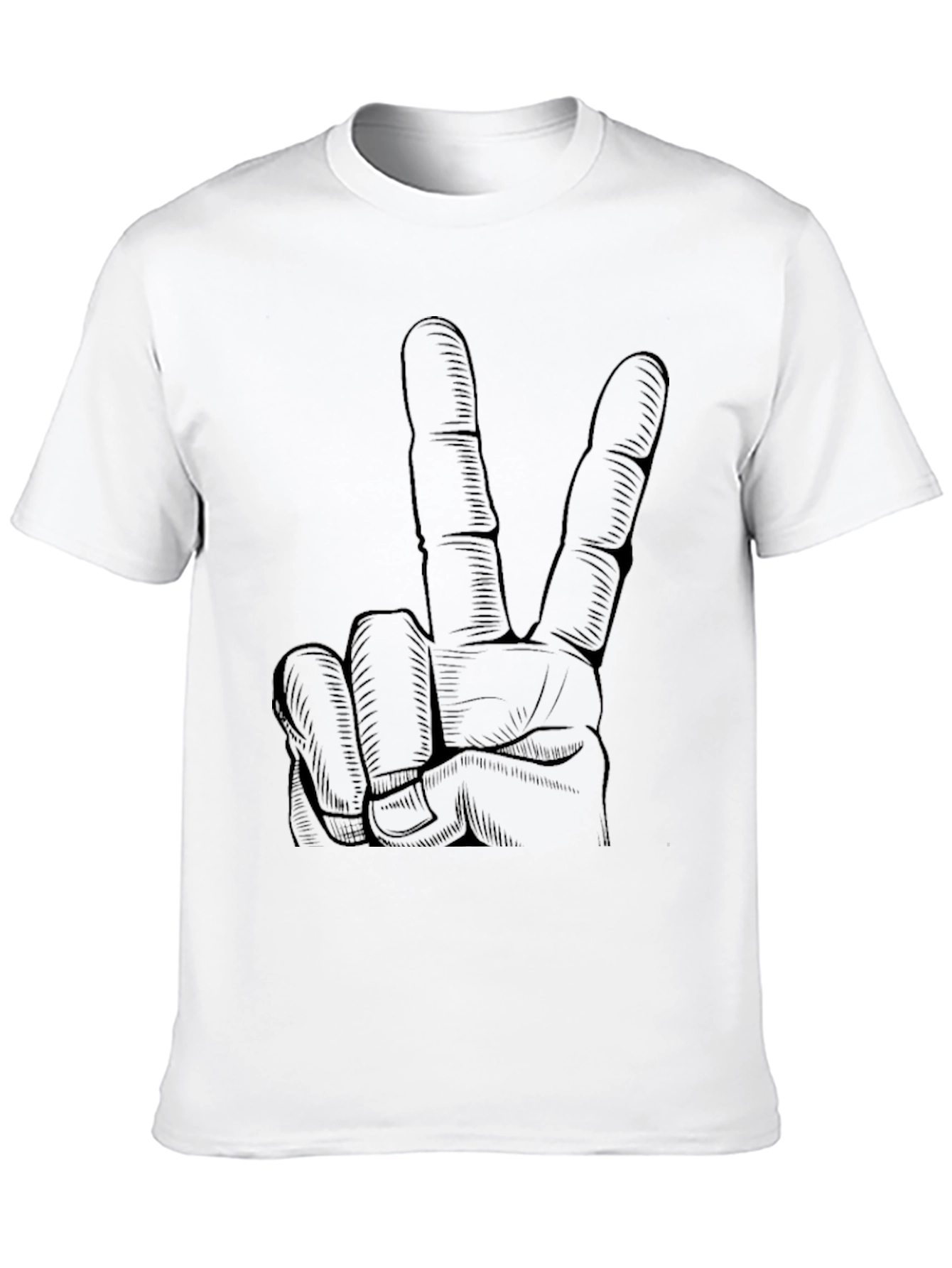Peace Sign Graphic Black T-Shirt