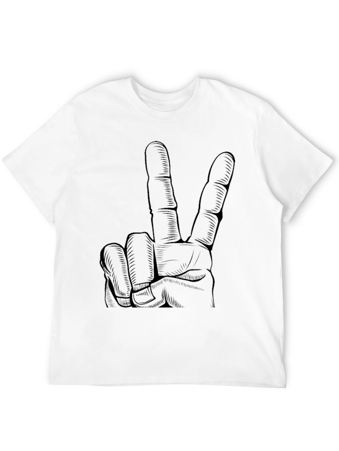 Peace Sign Graphic Black T-Shirt