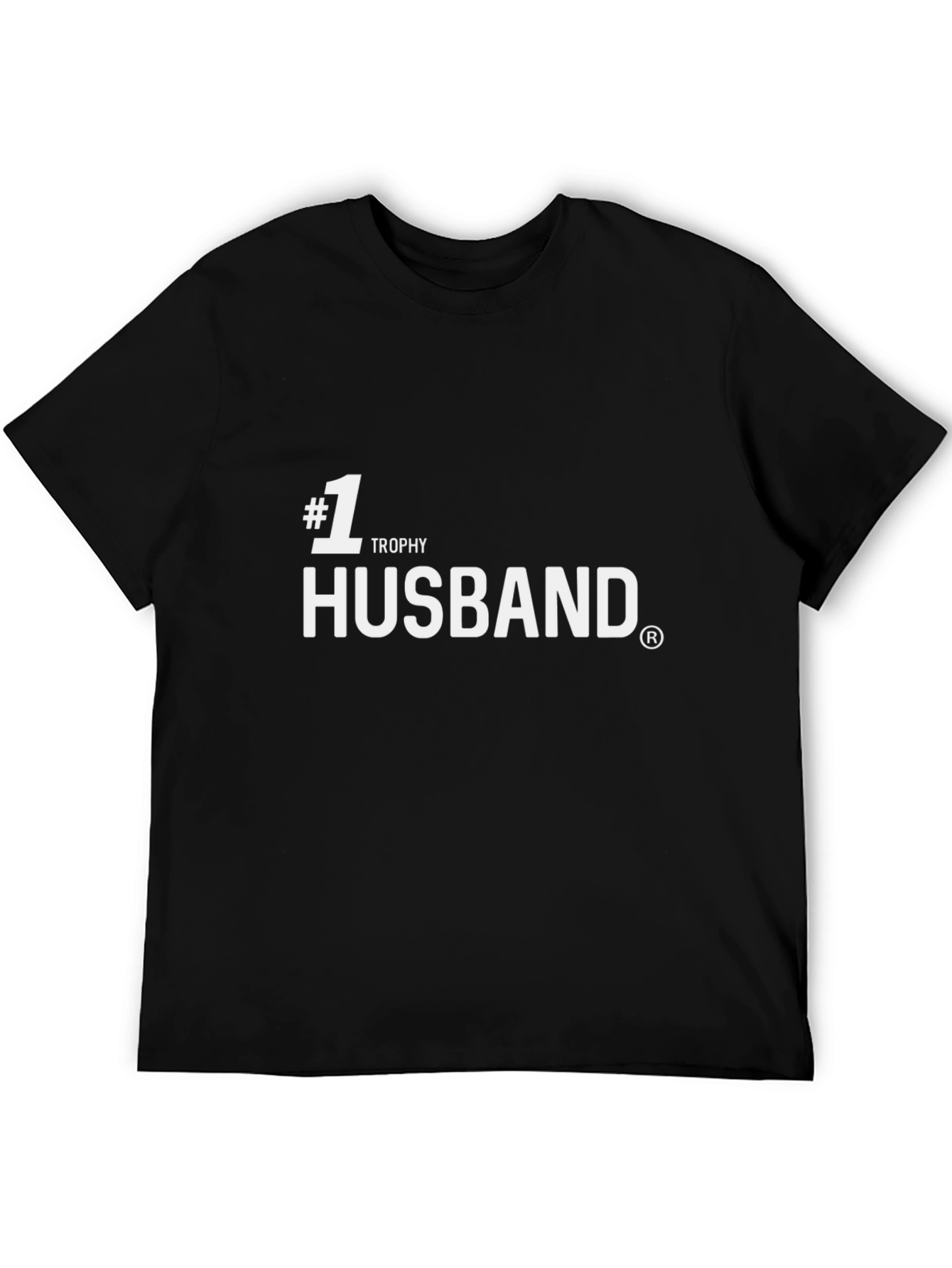 #1 Trophy Husband Black Graphic Tee Shirt