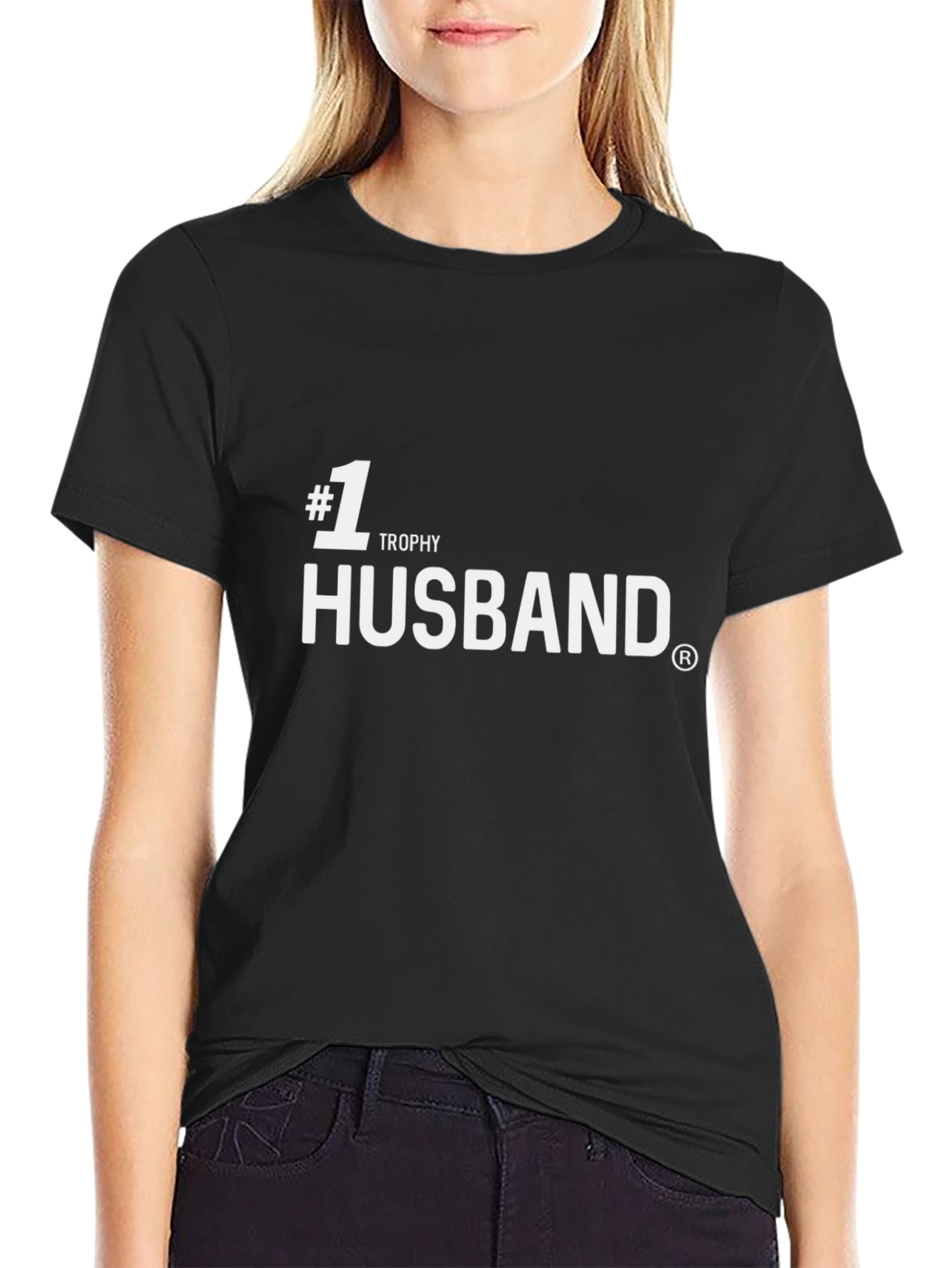 #1 Trophy Husband Black Graphic Tee Shirt