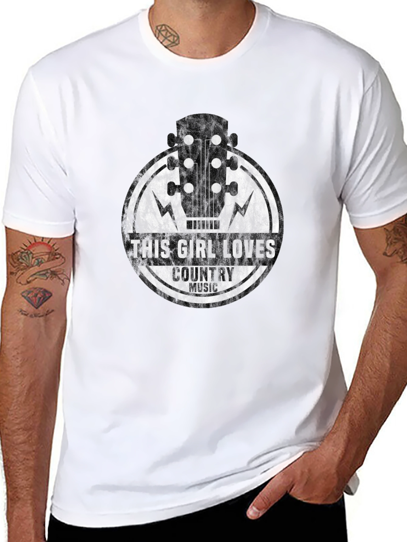 This Girl Loves Country Music Guitar Graphic Tee