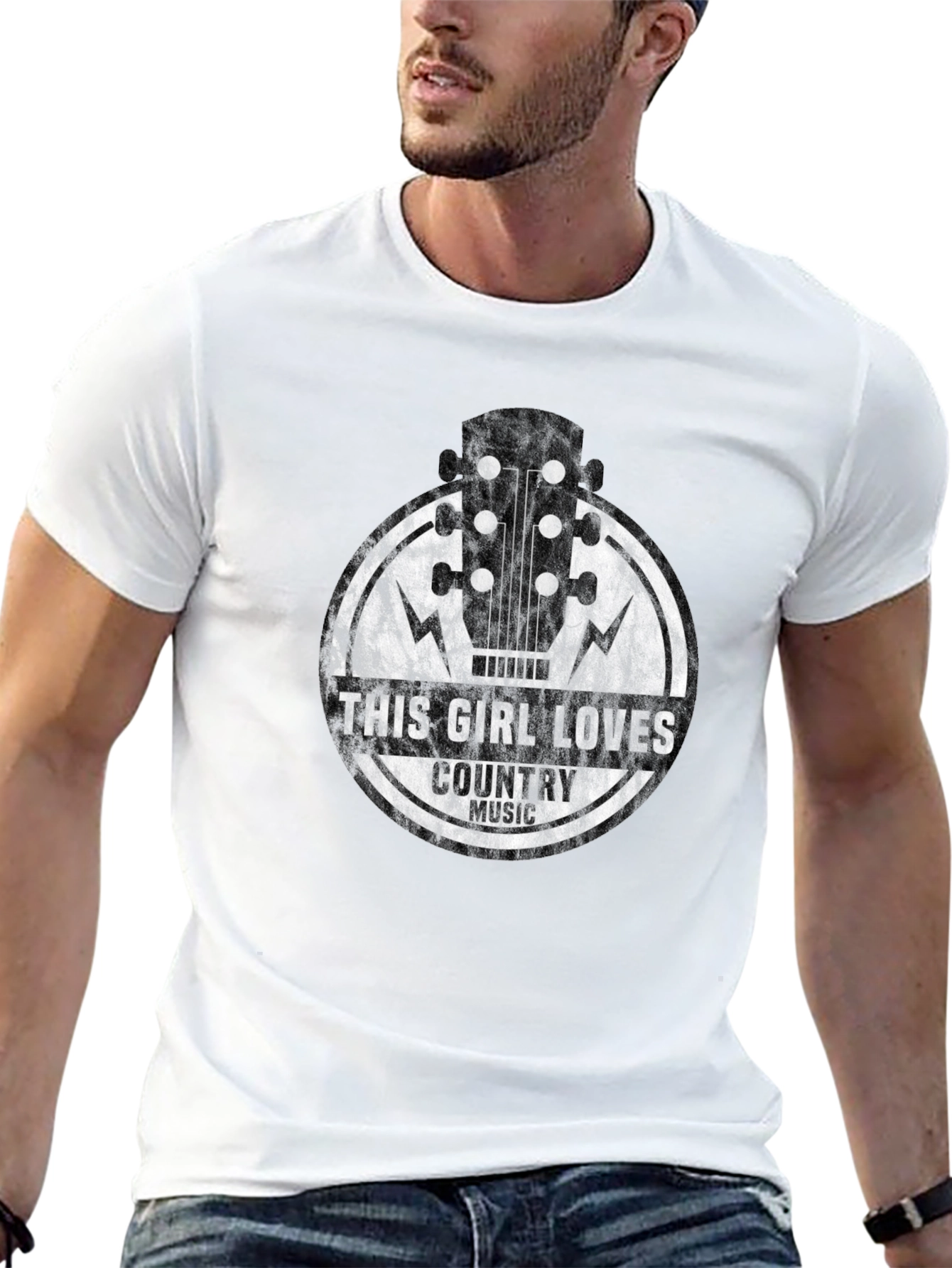 This Girl Loves Country Music Guitar Graphic Tee