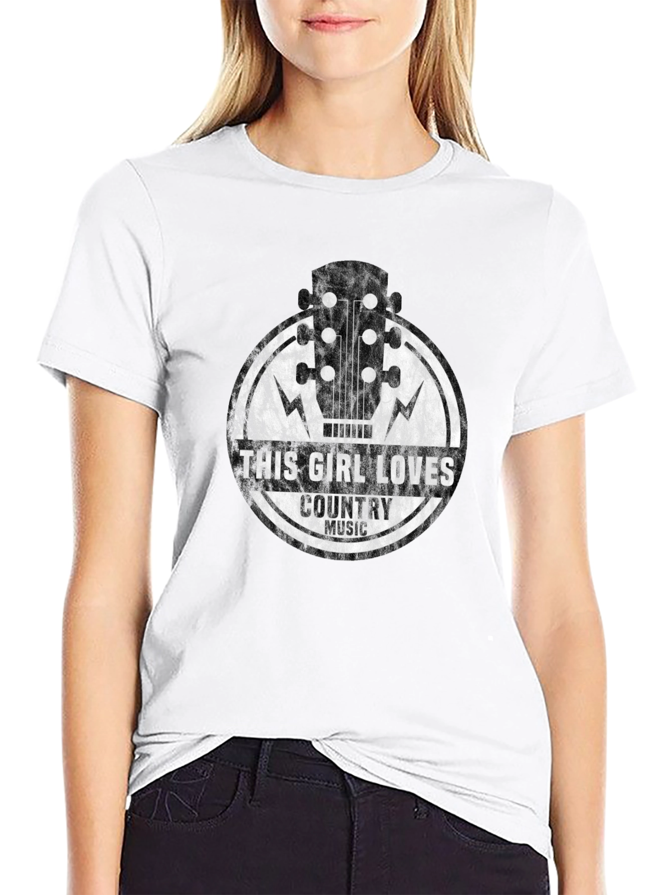 This Girl Loves Country Music Guitar Graphic Tee