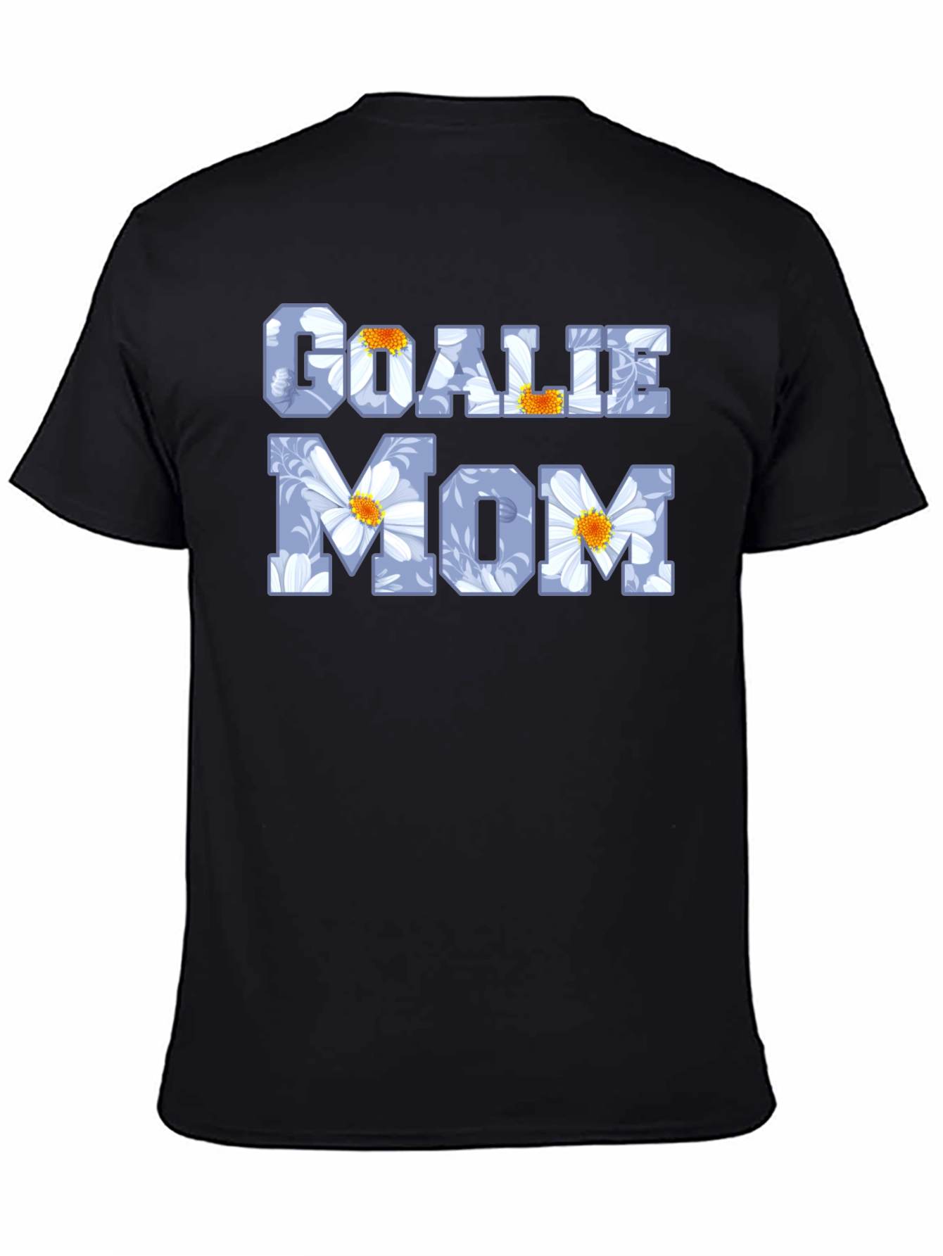 Goalie Mom Floral Graphic Tee - Black T-Shirt
