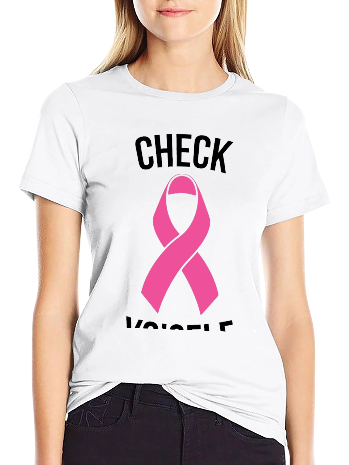 Check Yourself Breast Cancer Awareness T-Shirt