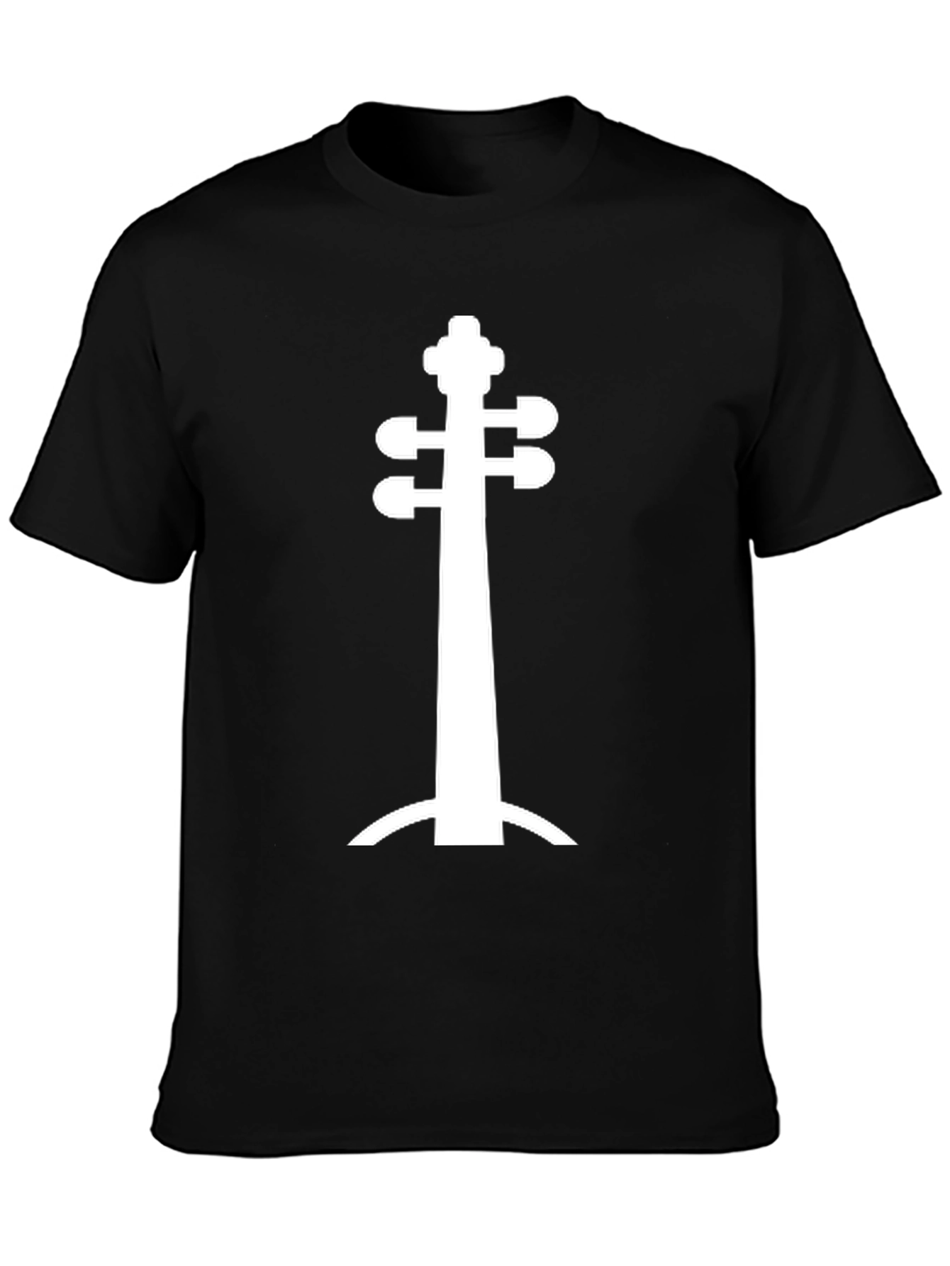 Unique String Instrument Silhouette Black T-Shirt