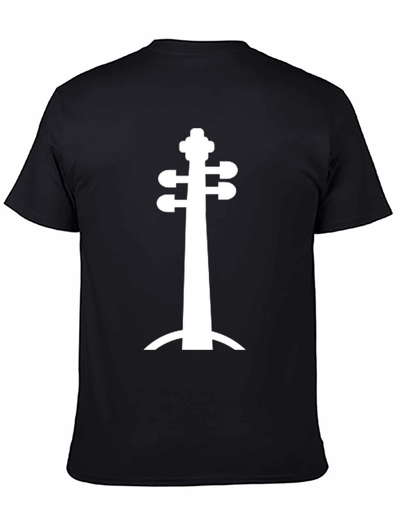 Unique String Instrument Silhouette Black T-Shirt