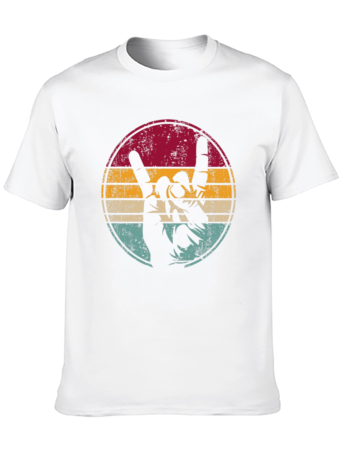 Retro Rock On Graphic Tee - Black