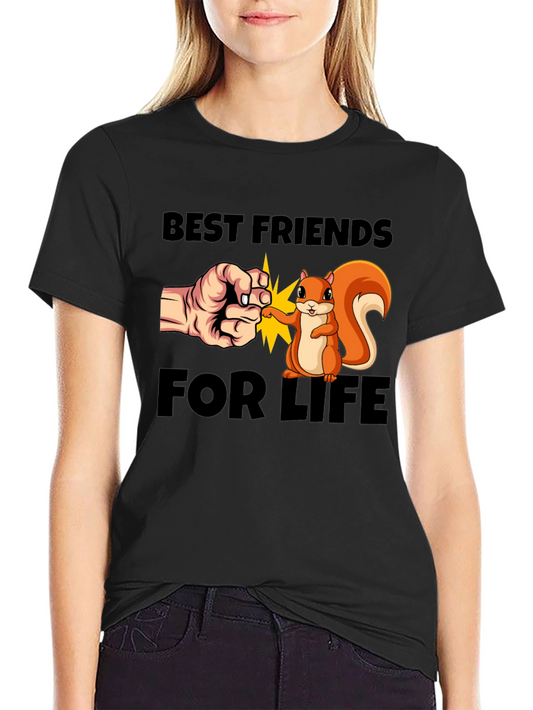 Best Friends for Life Graphic Tee - Squirrel Fist Bump T-Shirt