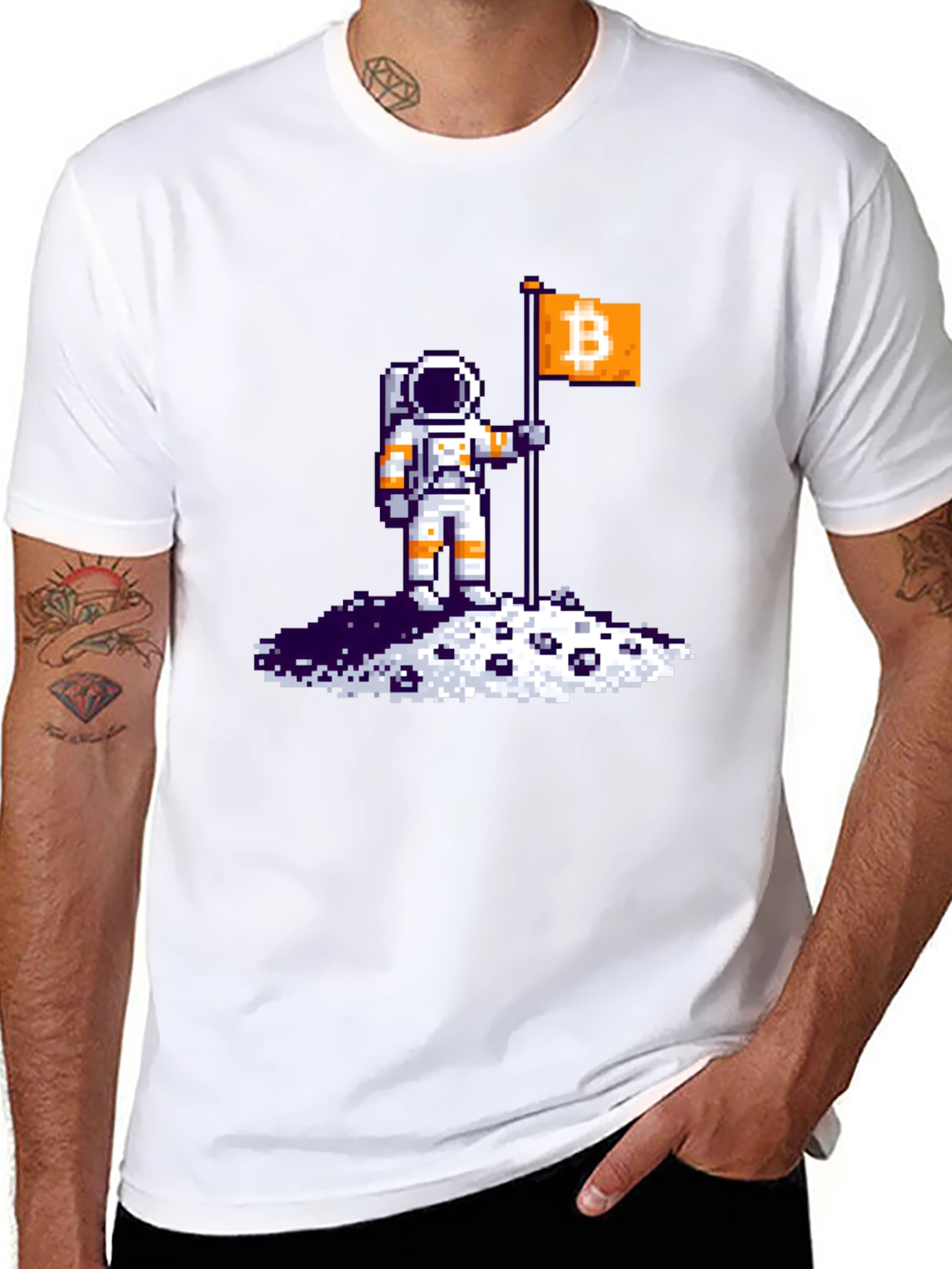 Bitcoin Astronaut Pixel Art T-Shirt