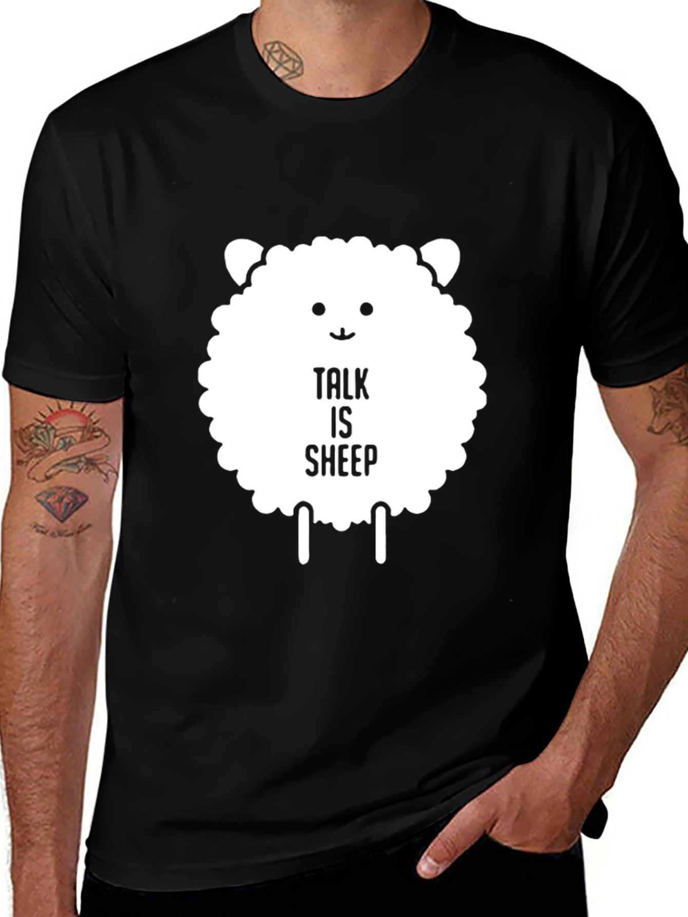 Talk is Sheep T-Shirt - Funny Sheep Pun Tee