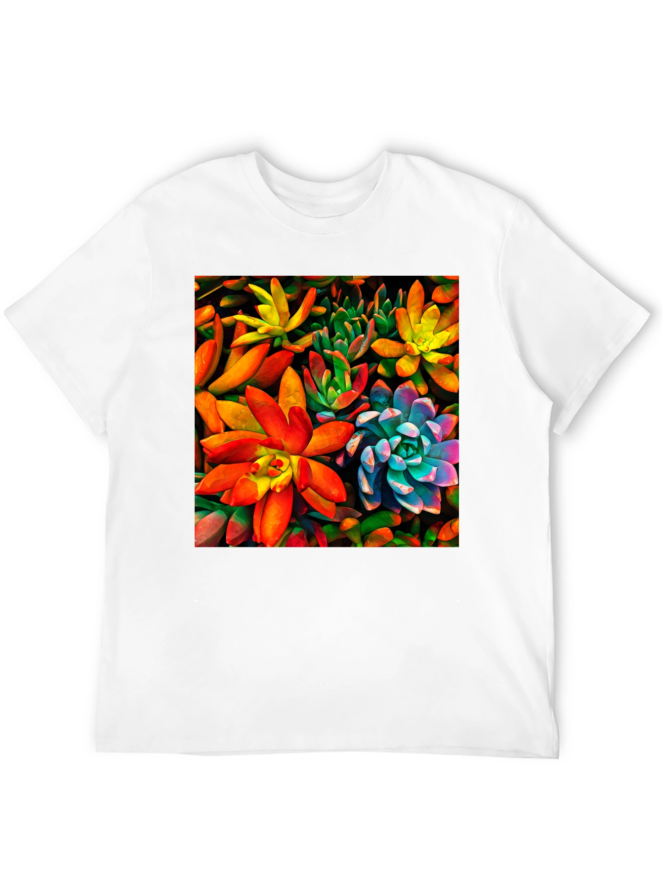 Bold Succulent Plant T-Shirt - Black