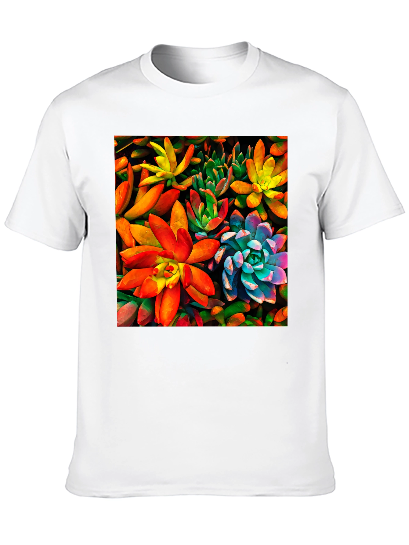Bold Succulent Plant T-Shirt - Black