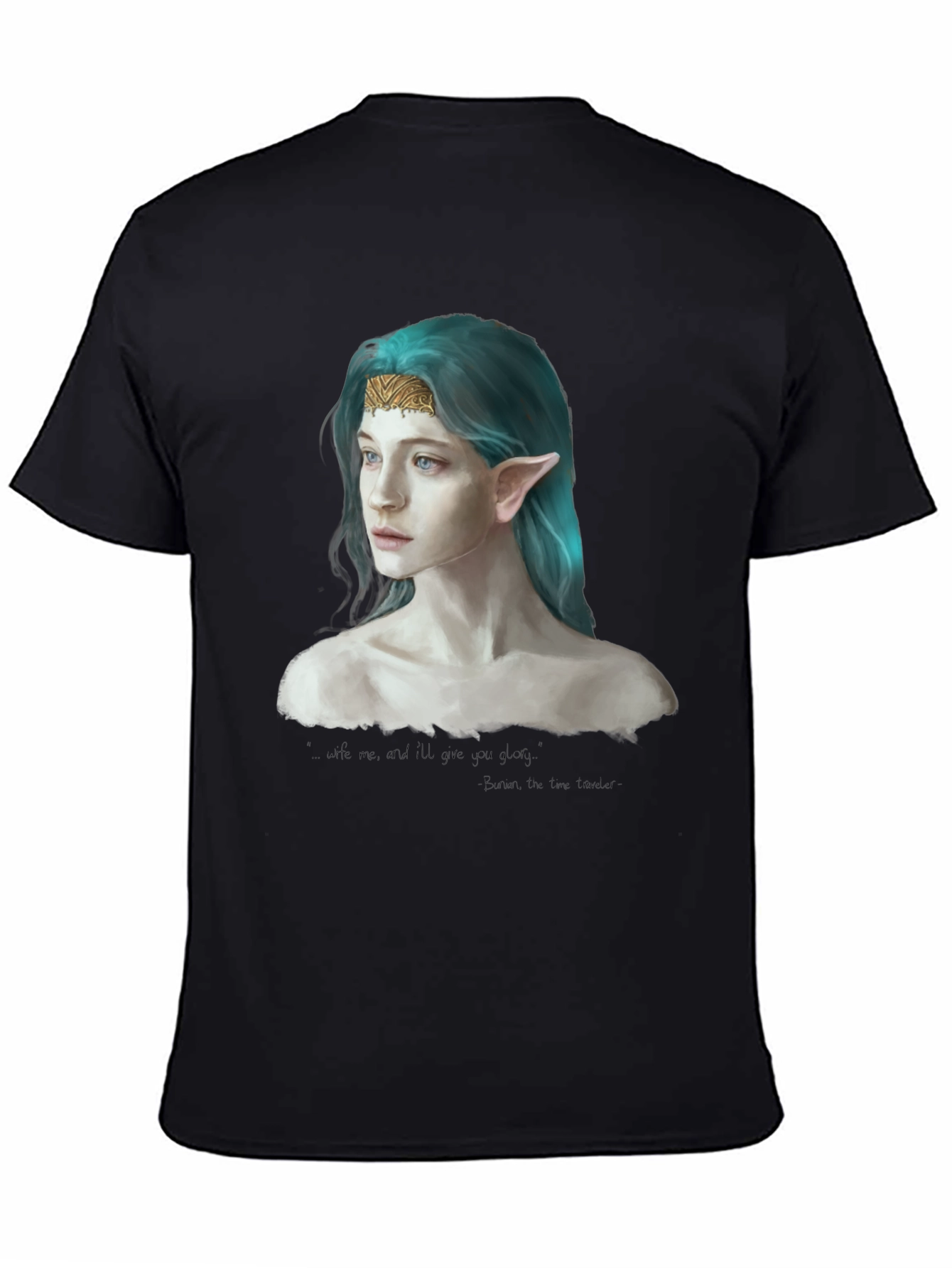 Elf Portrait Black T-Shirt