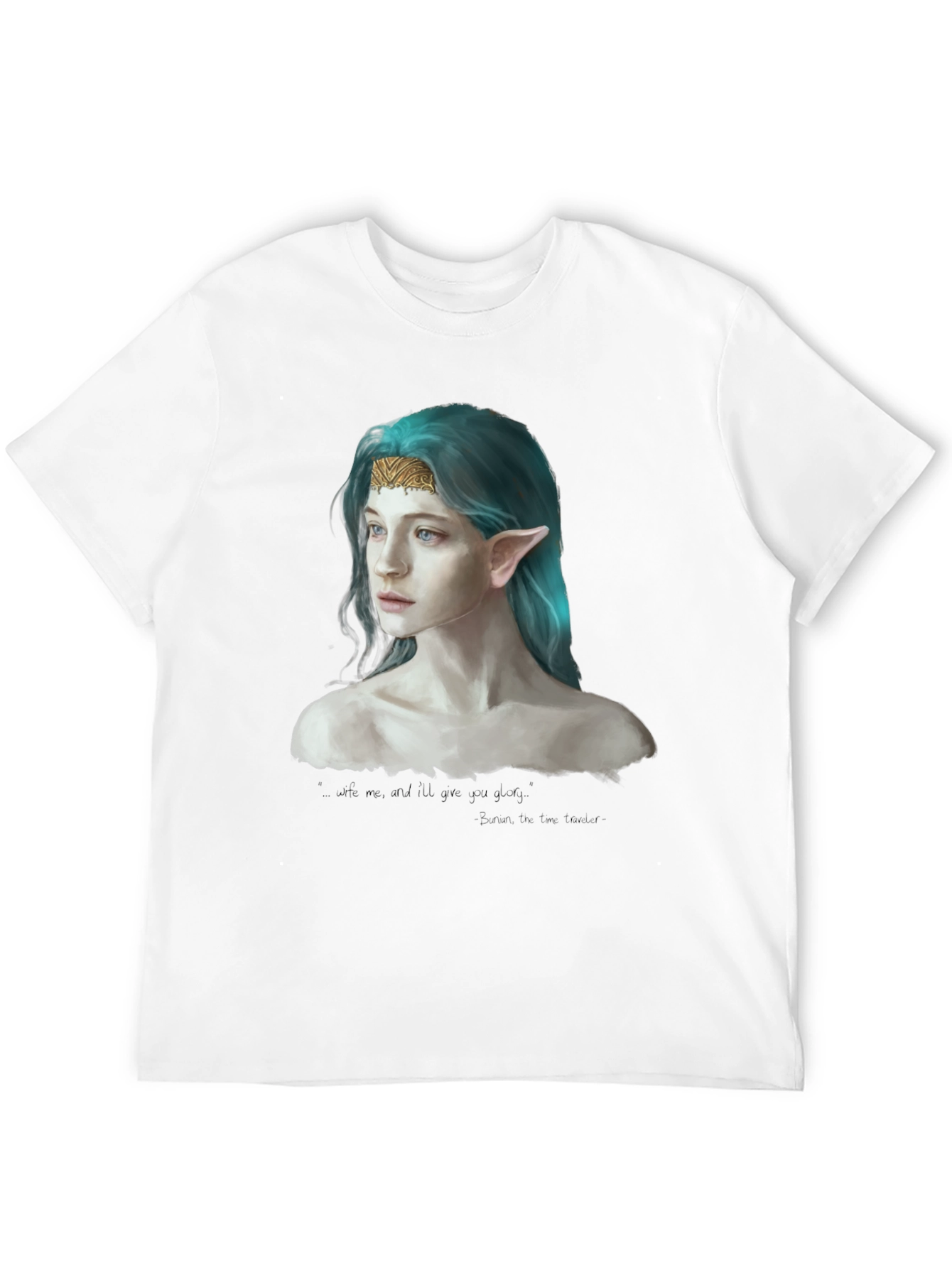 Elf Portrait Black T-Shirt