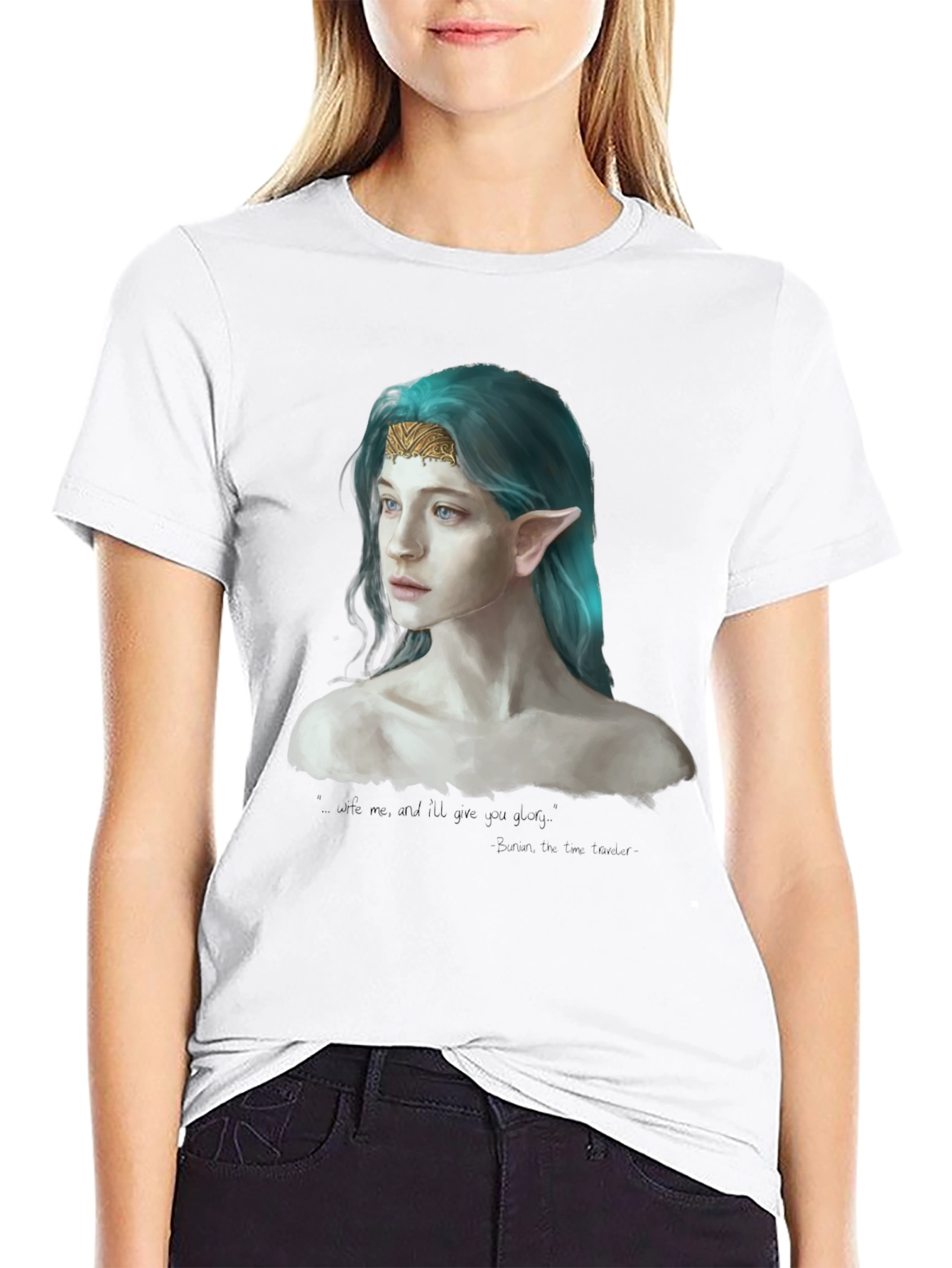 Elf Portrait Black T-Shirt