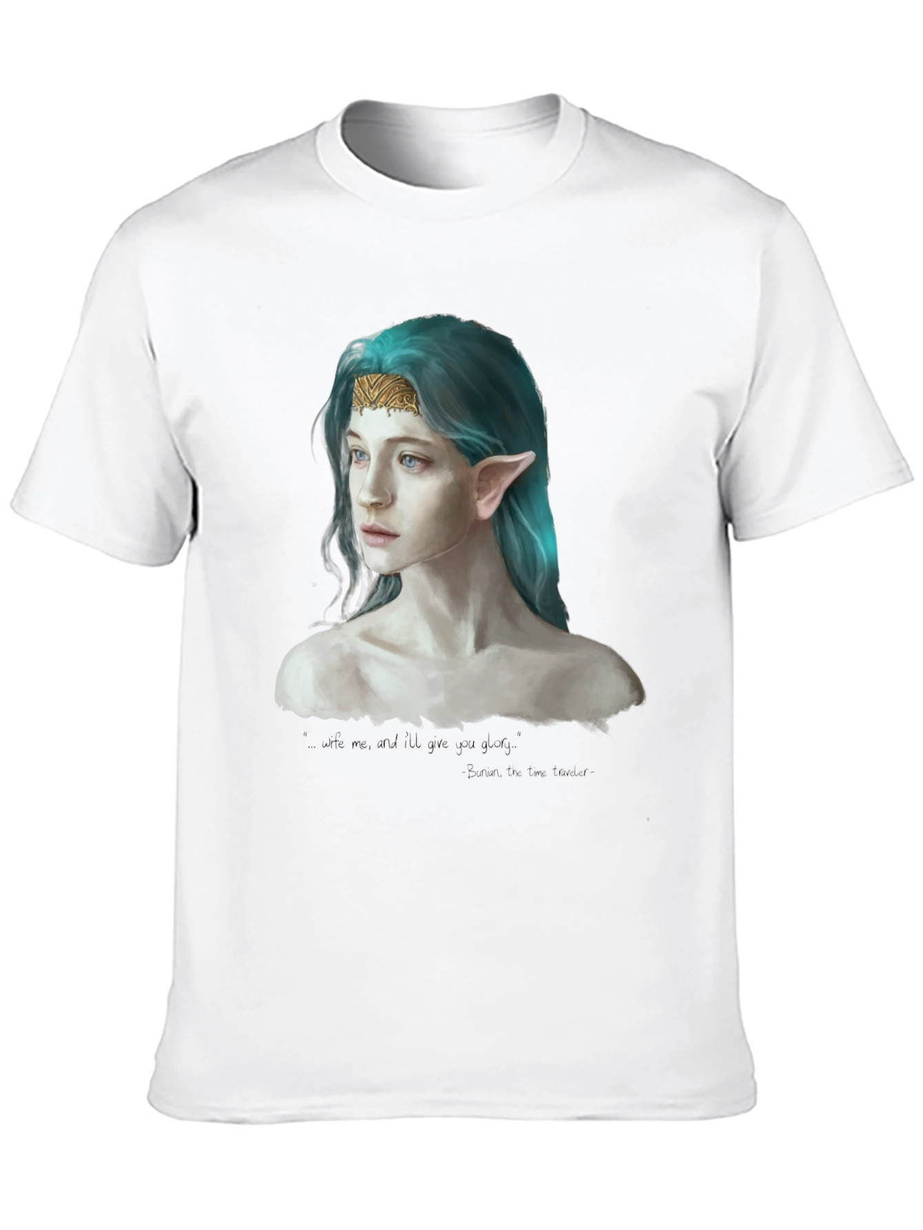 Elf Portrait Black T-Shirt