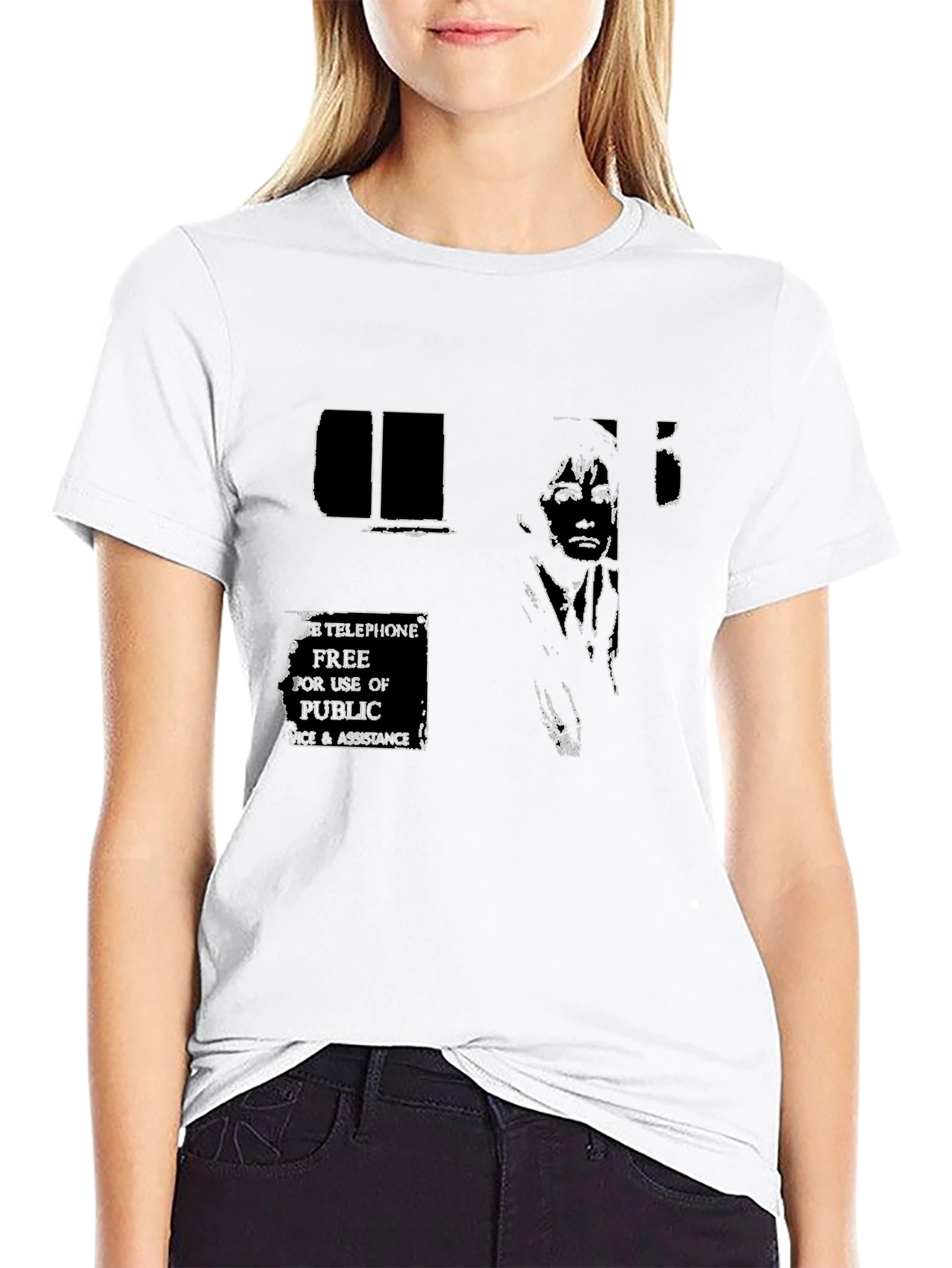 Graphic Print T-Shirt - Telephone Booth Design