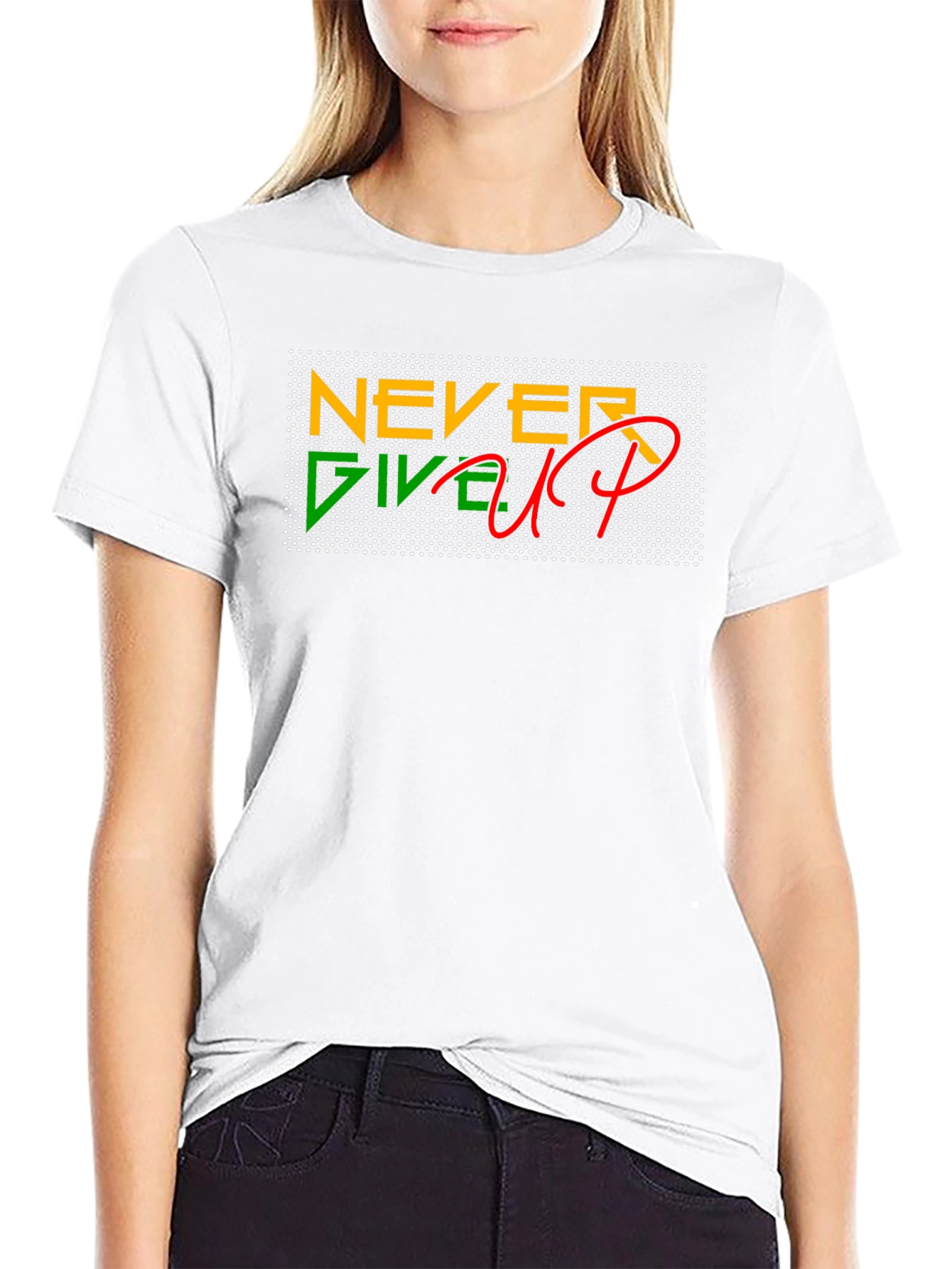 Never Give Up Black T-Shirt