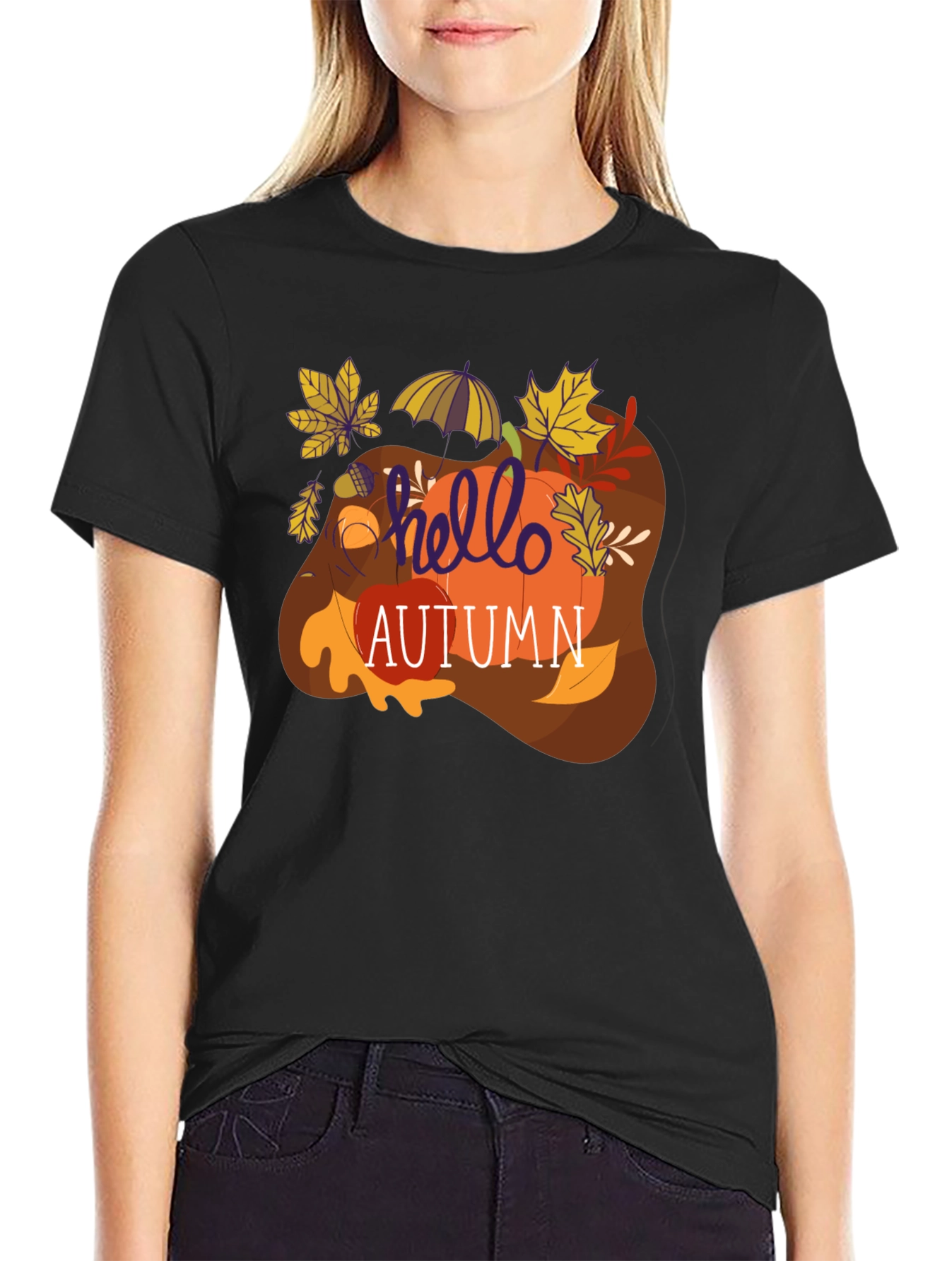 Hello Autumn Graphic Tee - Fall Season T-Shirt