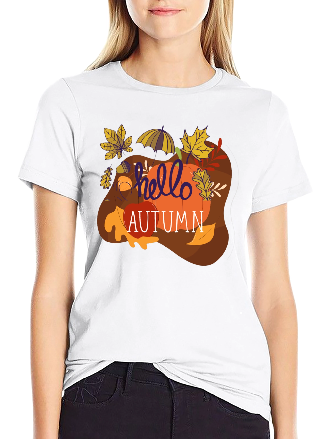 Hello Autumn Graphic Tee - Fall Season T-Shirt