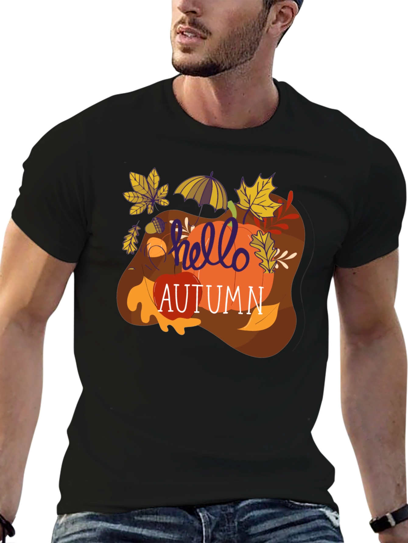 Hello Autumn Graphic Tee - Fall Season T-Shirt