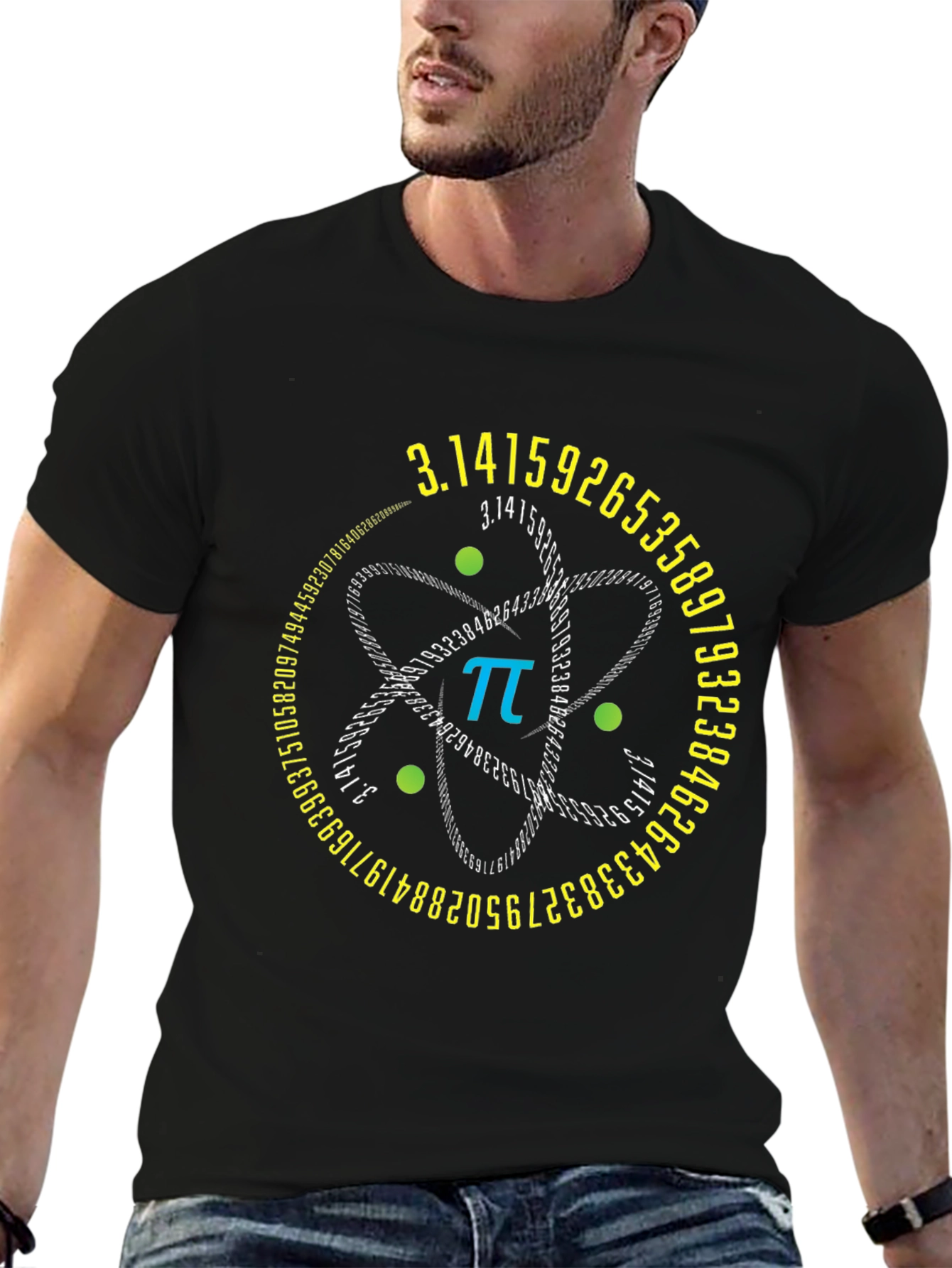 Math Pi Symbol Black T-Shirt - Unique Graphic Tee