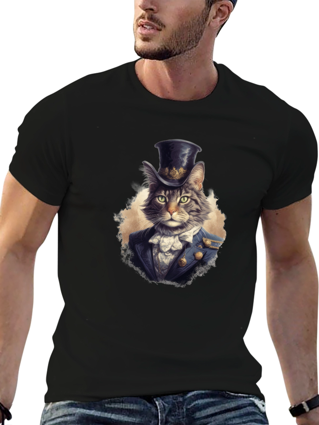 Dapper Cat Top Hat Graphic Tee