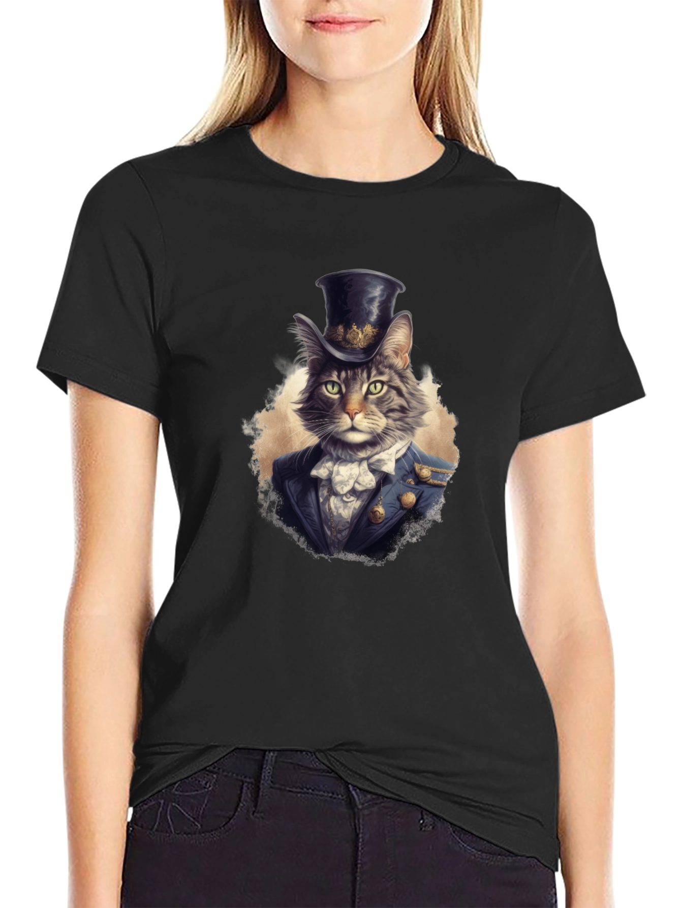 Dapper Cat Top Hat Graphic Tee