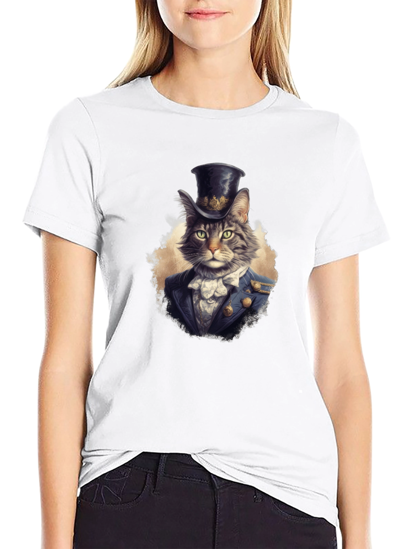 Dapper Cat Top Hat Graphic Tee