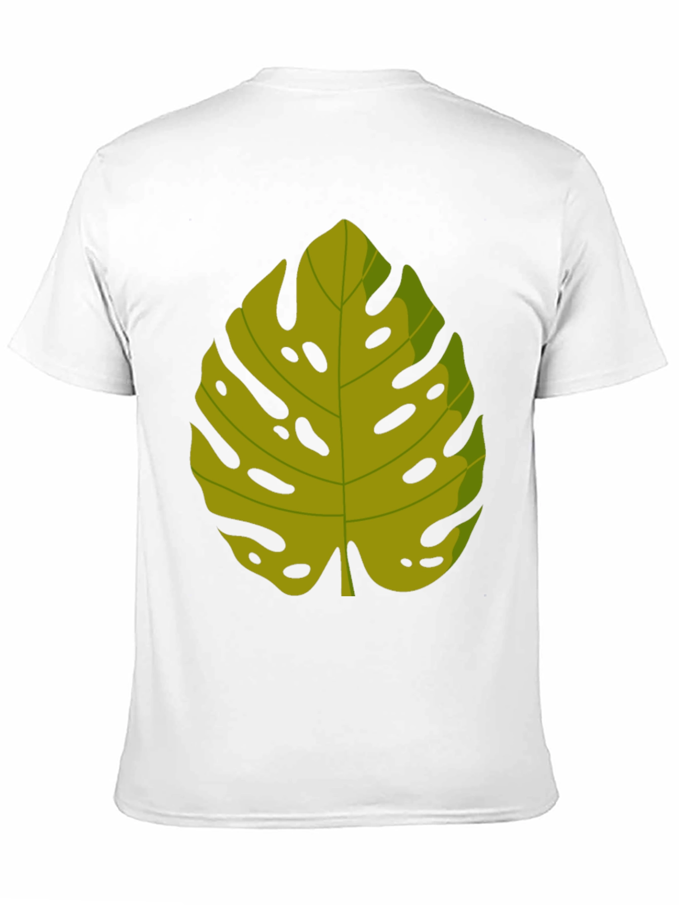 Tropical Monstera Leaf Graphic Tee - Black Cotton