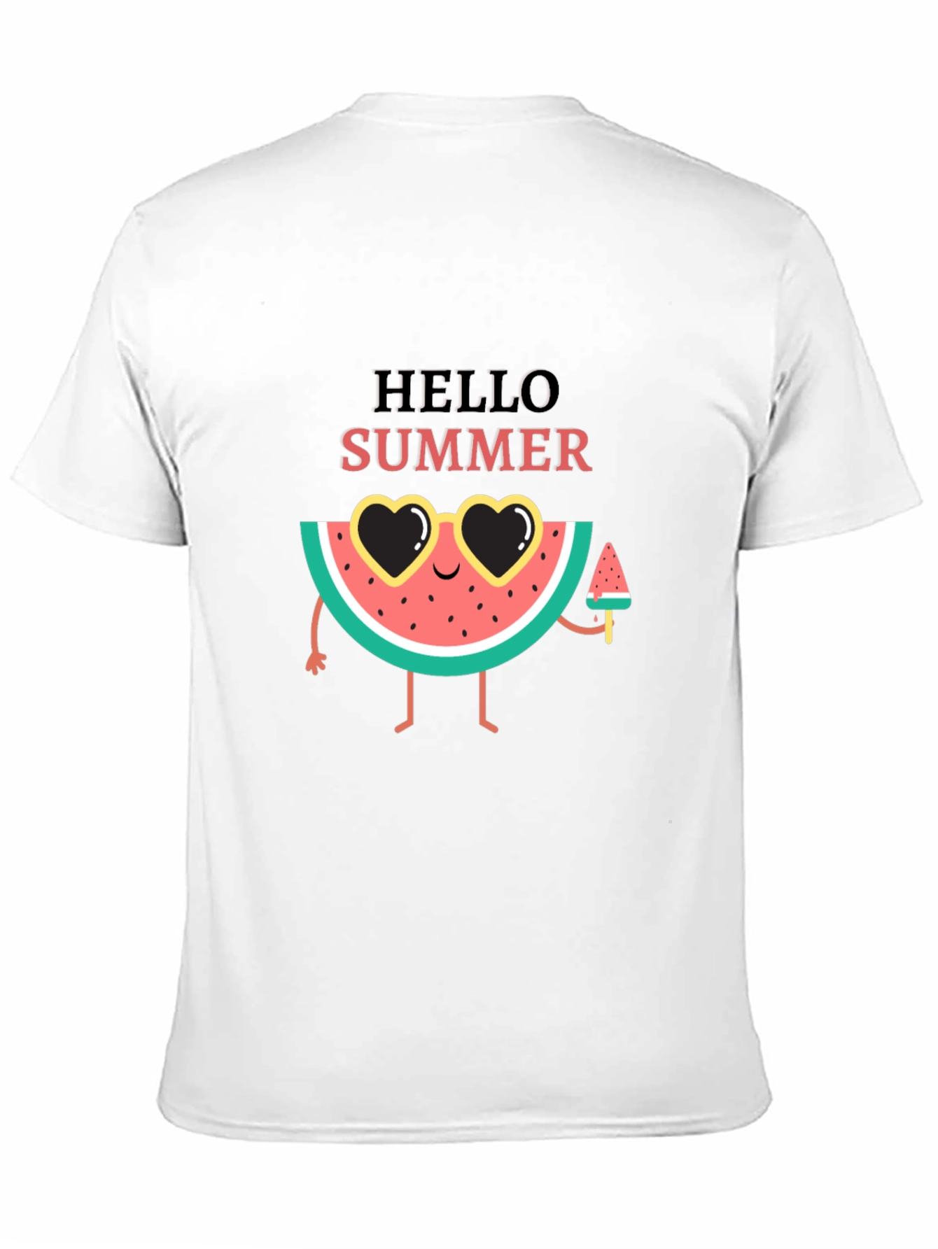 Hello Summer Watermelon Graphic Tee - Black