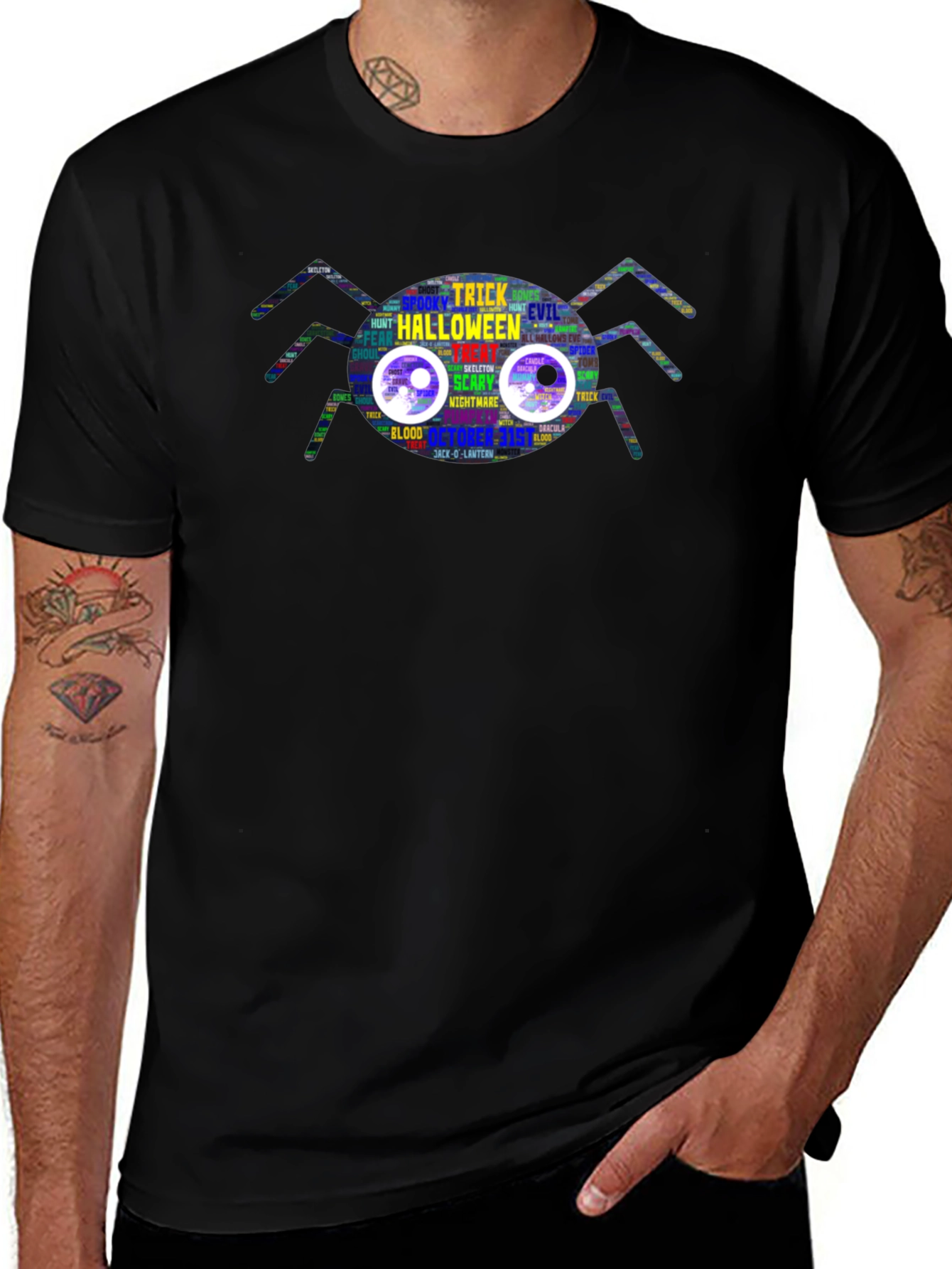 Halloween Spider Graphic T-Shirt