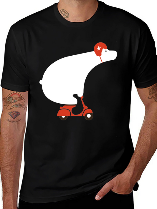 Bear on Scooter Graphic Tee - Cool Casual Style