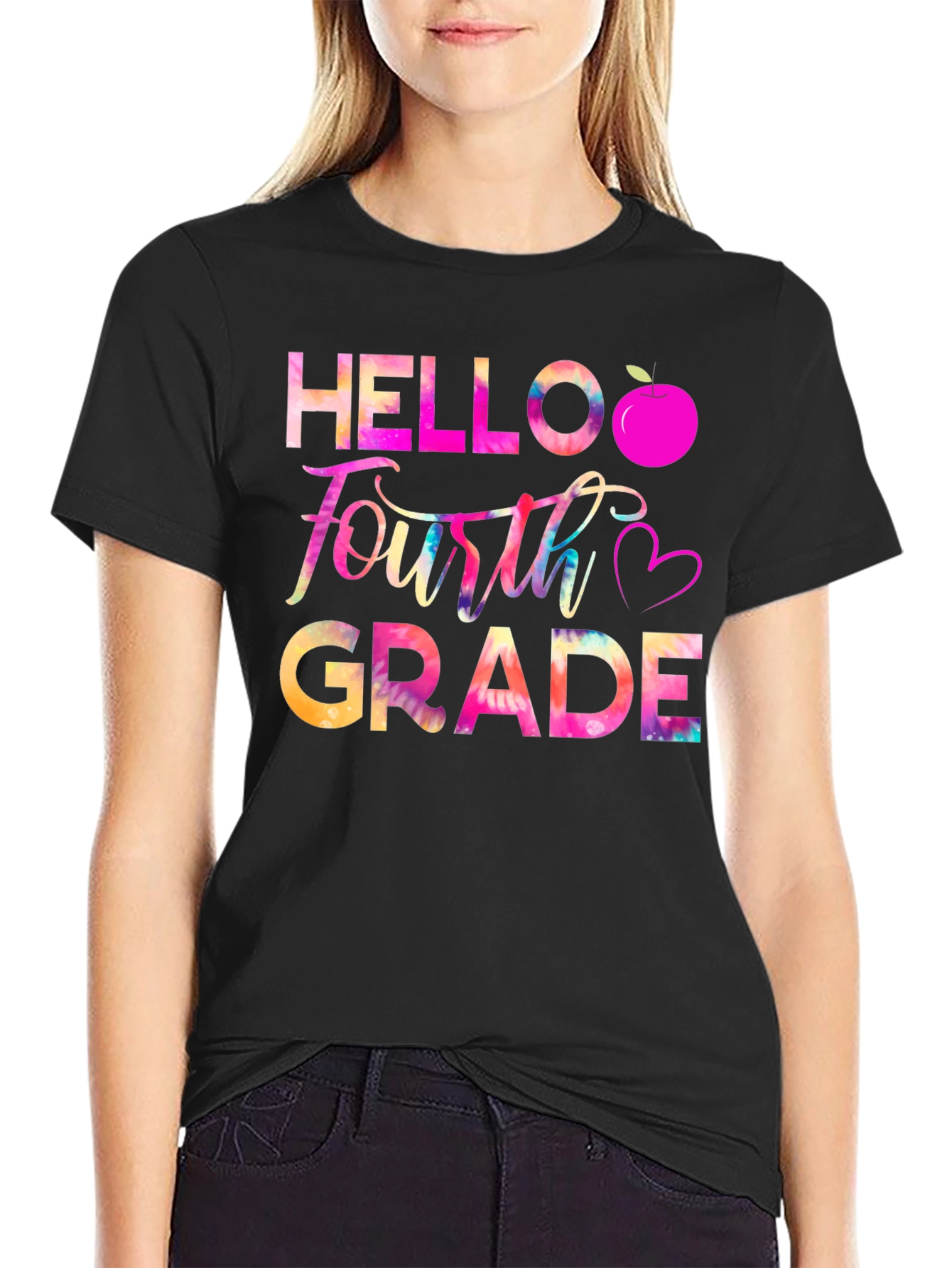 Hello Fourth Grade Tie Dye Graphic Tee