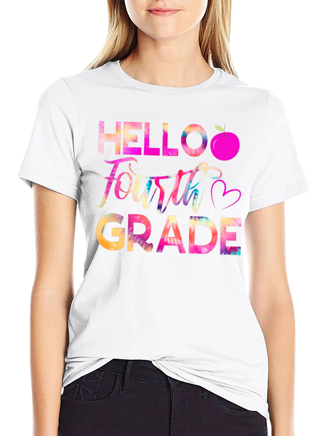 Hello Fourth Grade Tie Dye Graphic Tee