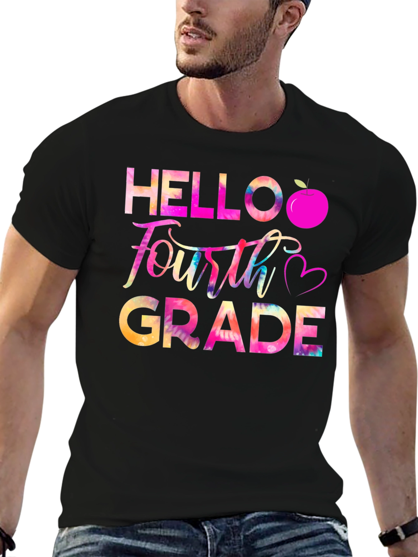 Hello Fourth Grade Tie Dye Graphic Tee