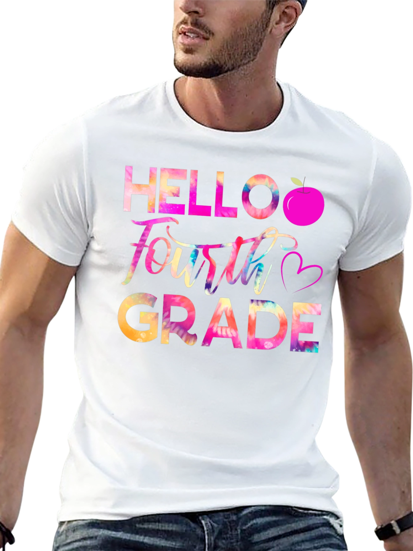 Hello Fourth Grade Tie Dye Graphic Tee