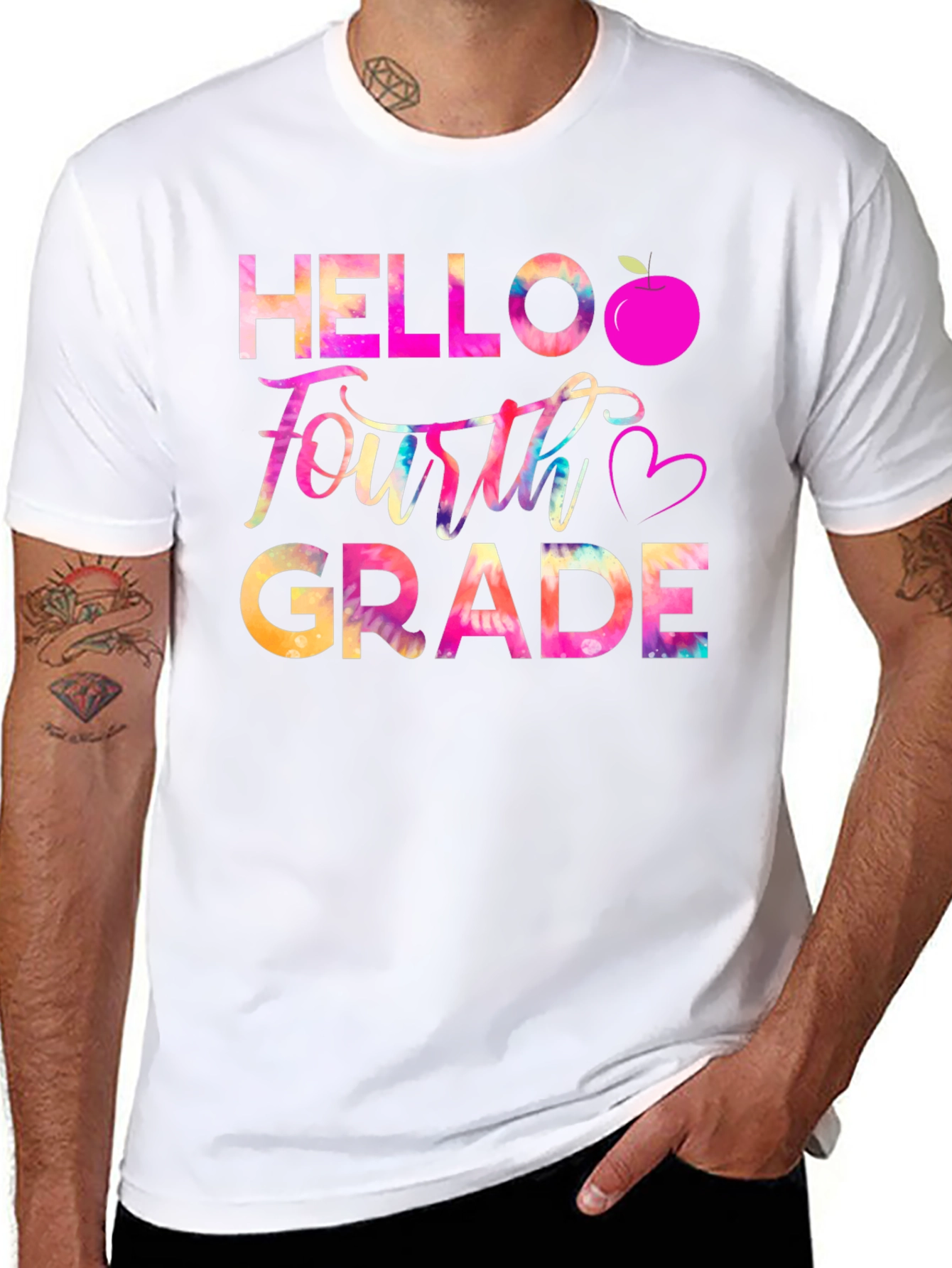 Hello Fourth Grade Tie Dye Graphic Tee