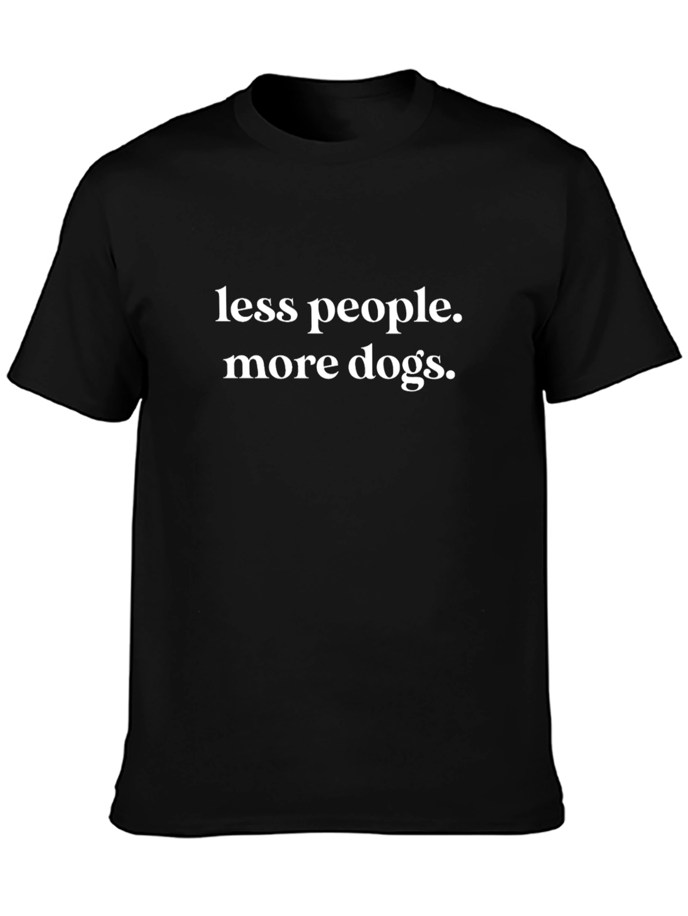 Less People More Dogs Graphic Tee - Black